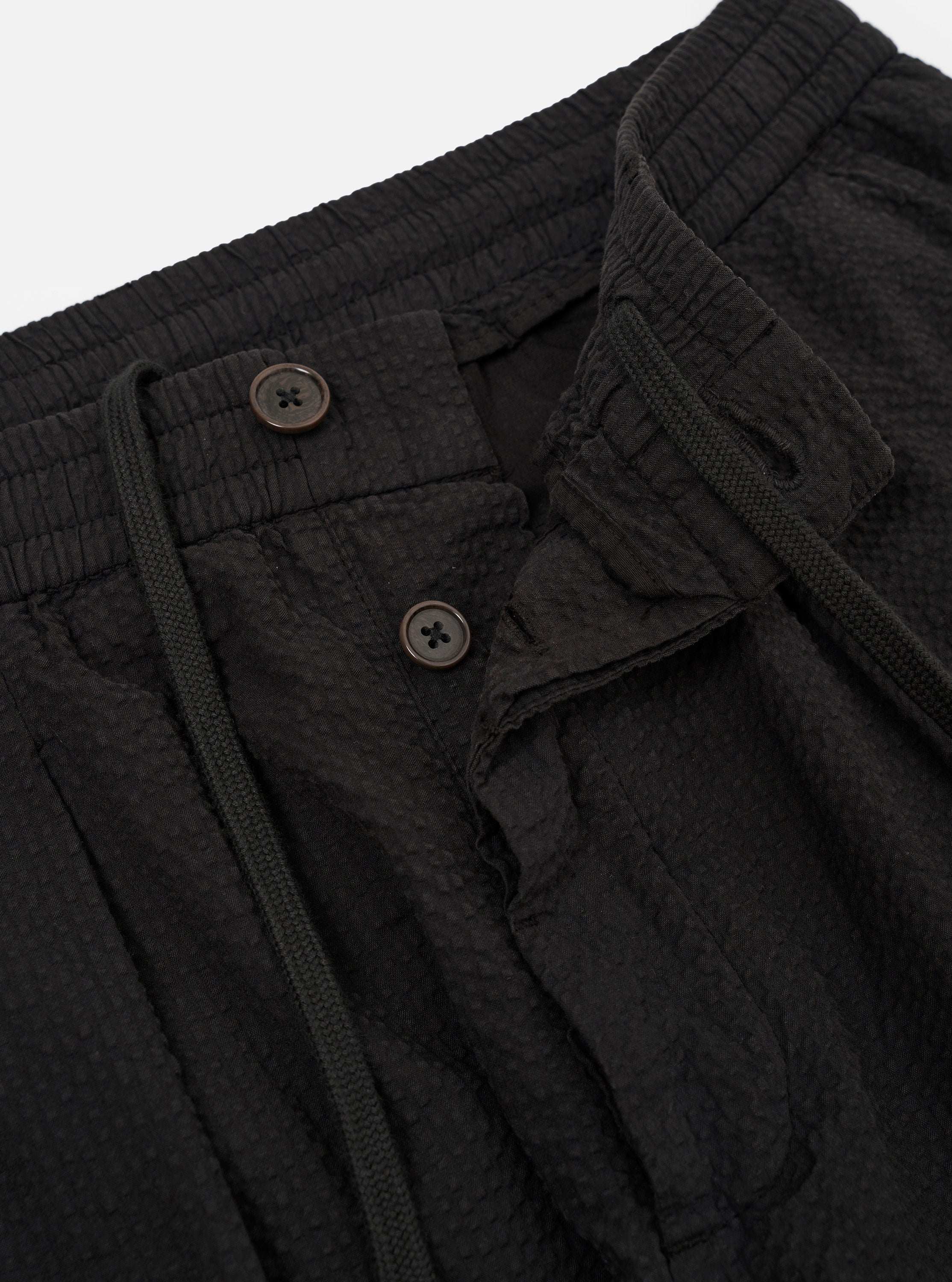 Men's Black Merida Seersucker Pleated Track Pant – Universal Works