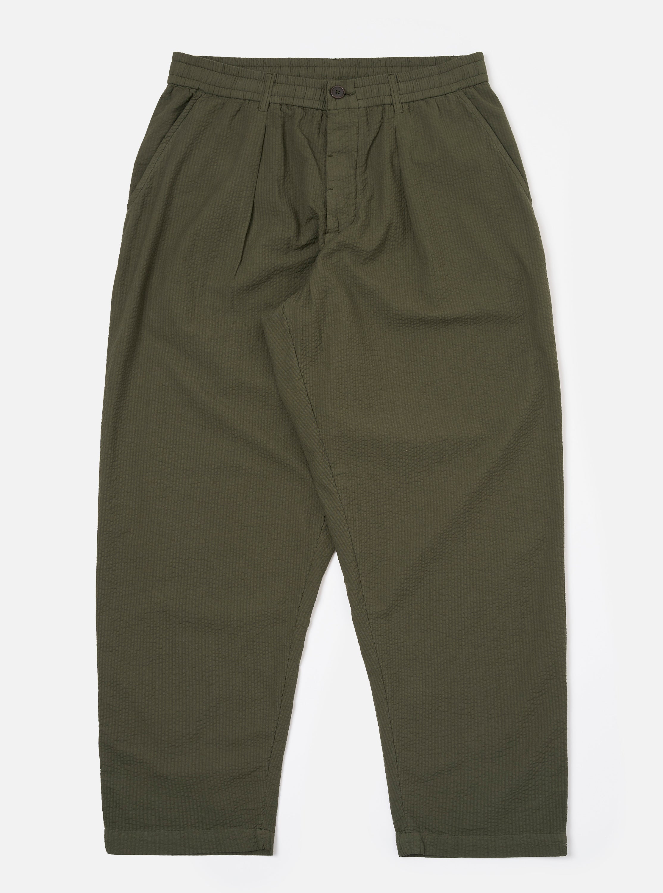 Men's Olive Merida Seersucker Pleated Track Pant – Universal Works