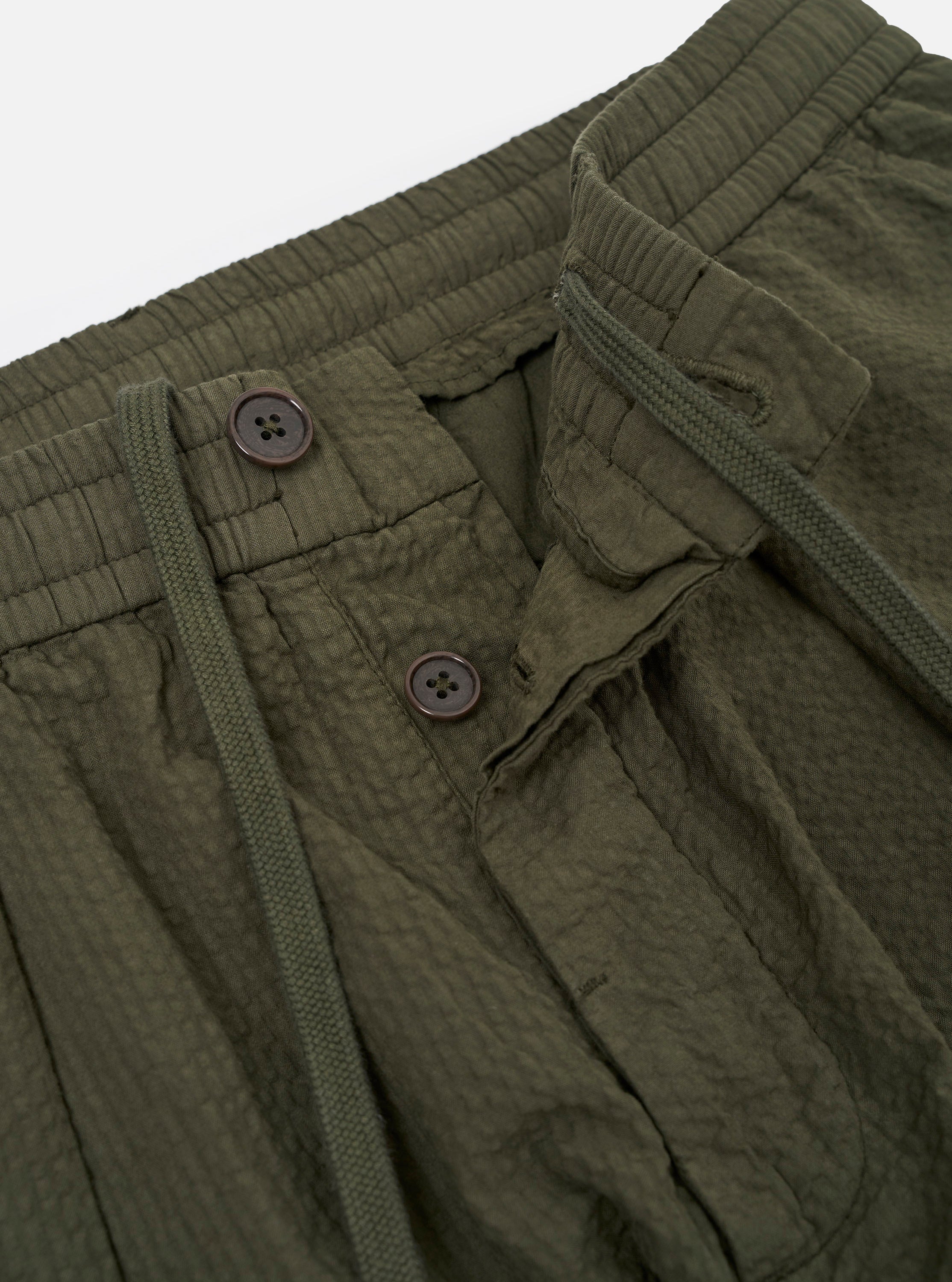 Men's Olive Merida Seersucker Pleated Track Pant – Universal Works