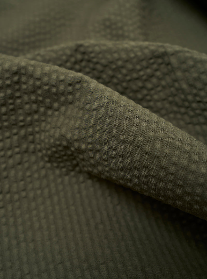 Olive Merida Seersucker Pleated Track Pant