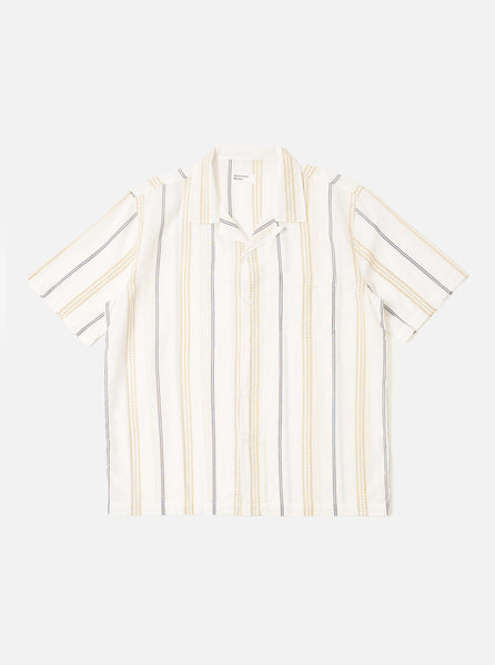 Men's Ecru/Navy/Sand Stripe Hendrix Stripe Road Shirt – Universal