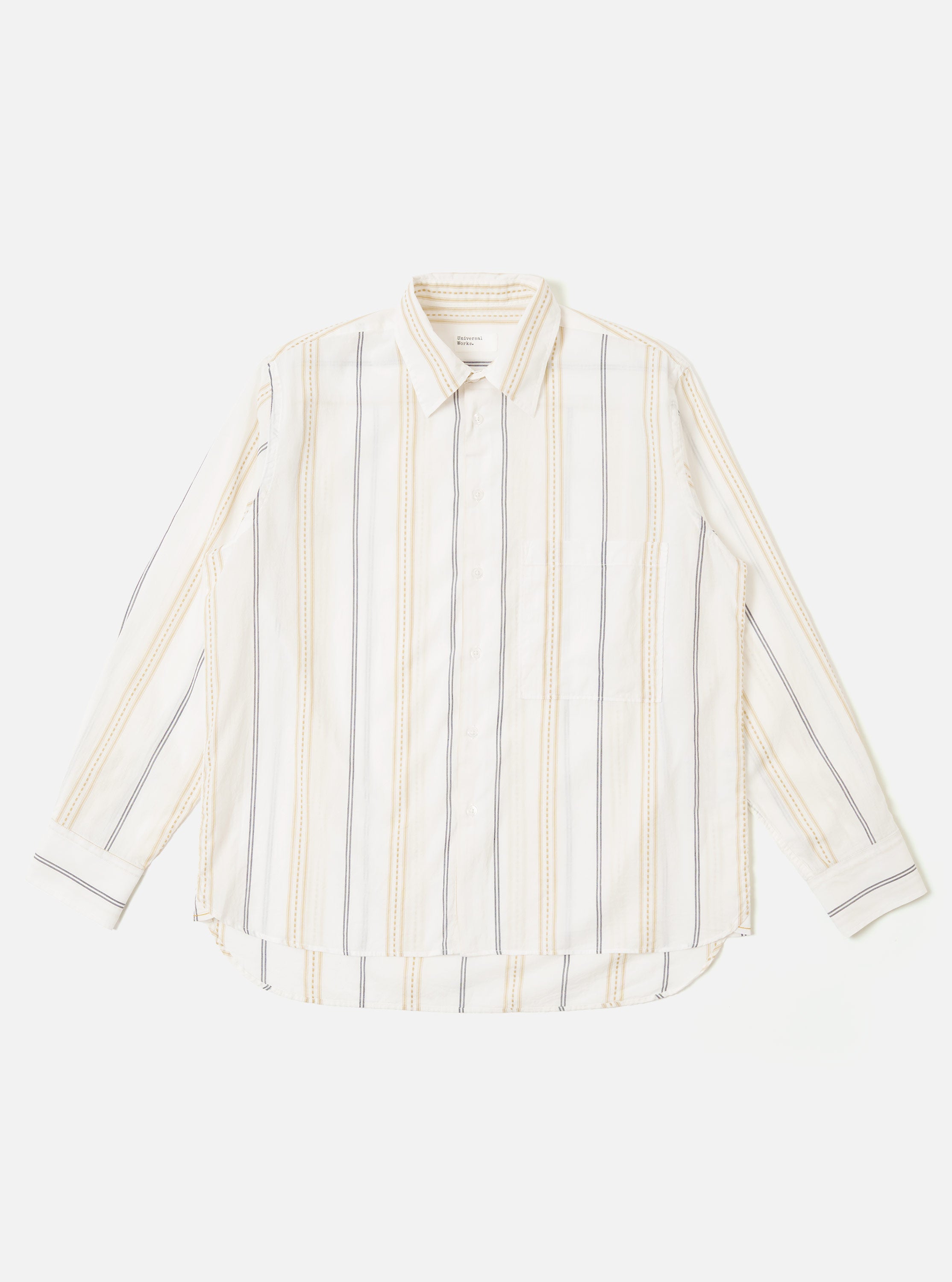 Men's Ecru/Navy/Tan Hendrix Stripe Square Pocket Shirt – Universal