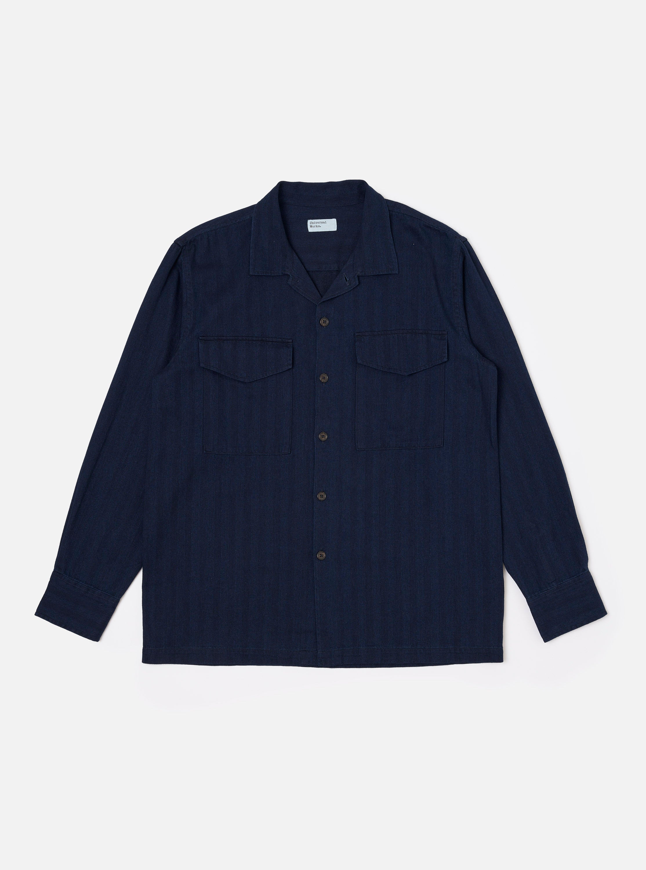 Men's Indigo Recycled Herringbone Attendant Shirt – Universal Works