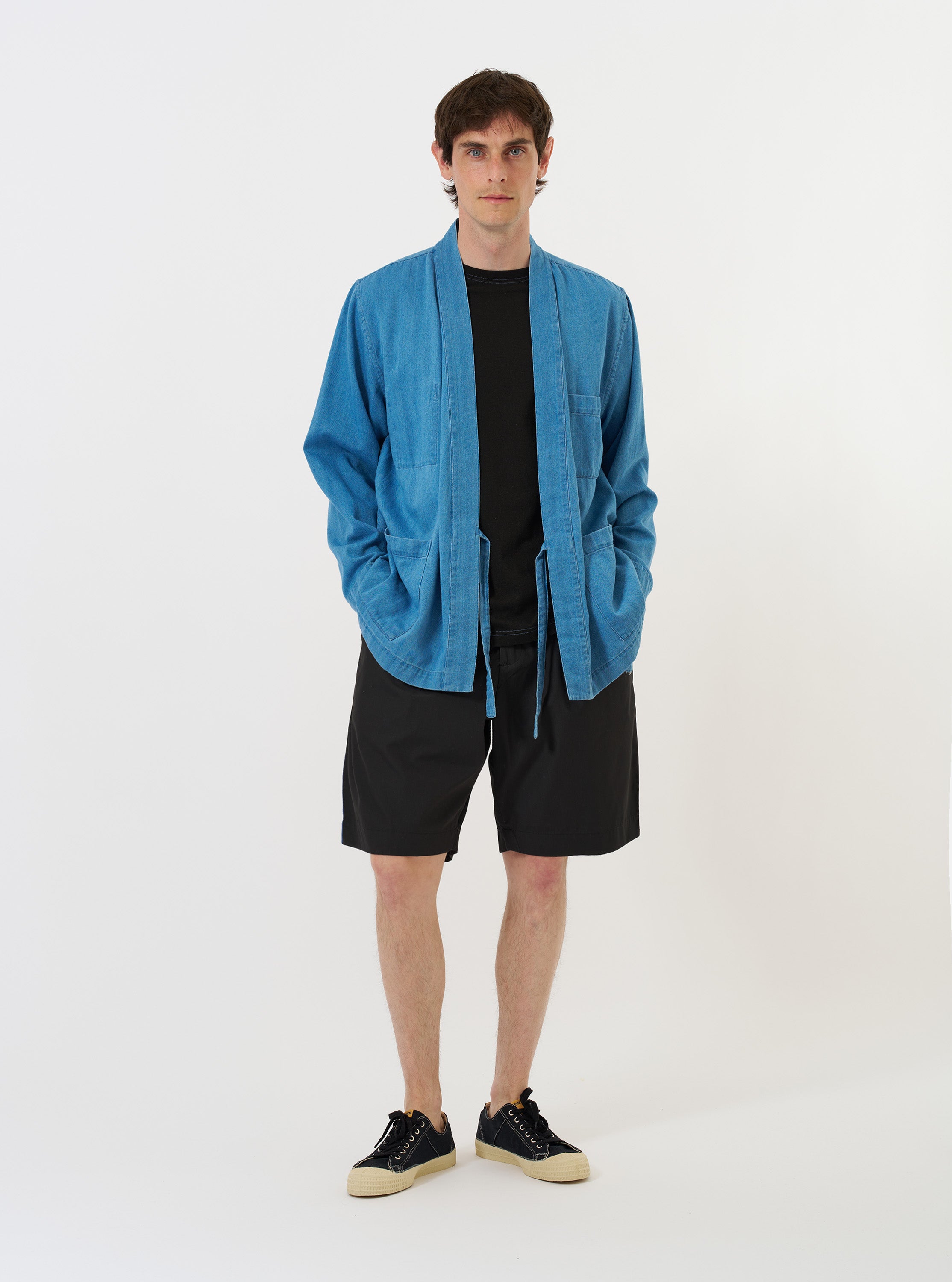 Men's Washed Indigo Recycled Herringbone Kyoto Work Jacket