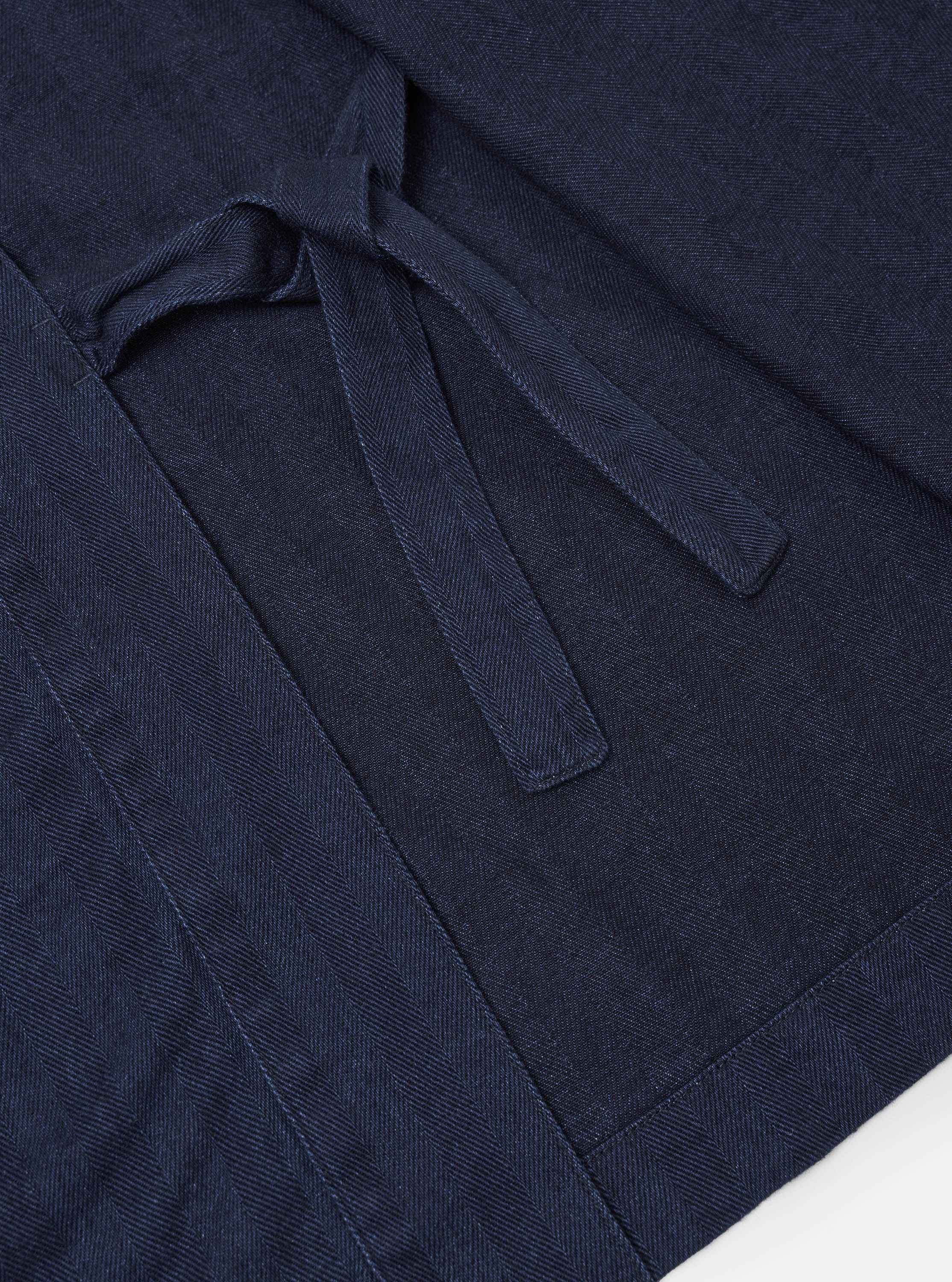 Men's Indigo Recycled Herringbone Kyoto Kimono Work Jacket