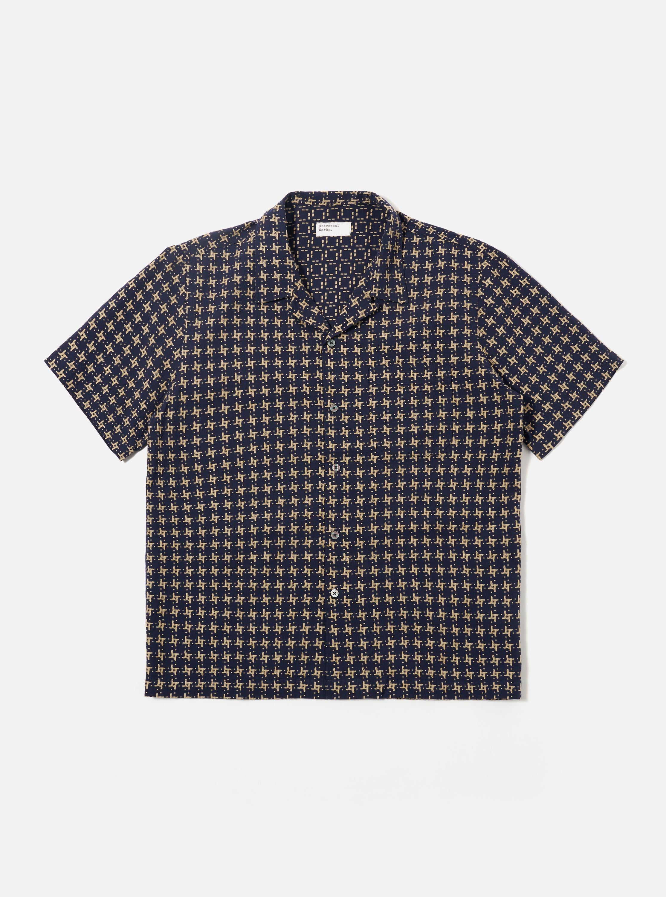 Men's Navy/Sand Rhodes 8 Cotton Road Shirt – Universal Works