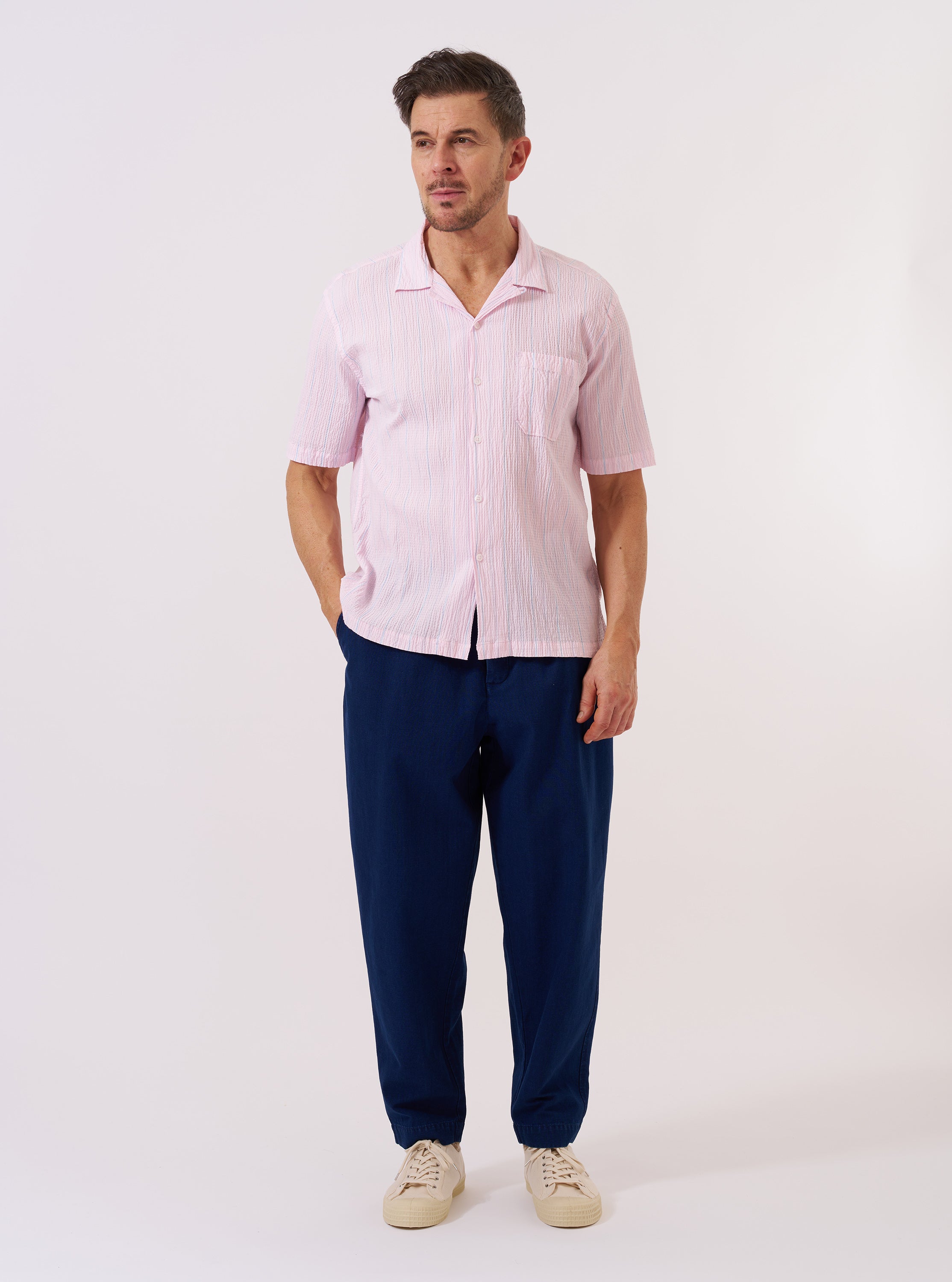 Men's Pink Lily Stripe Road Shirt – Universal Works