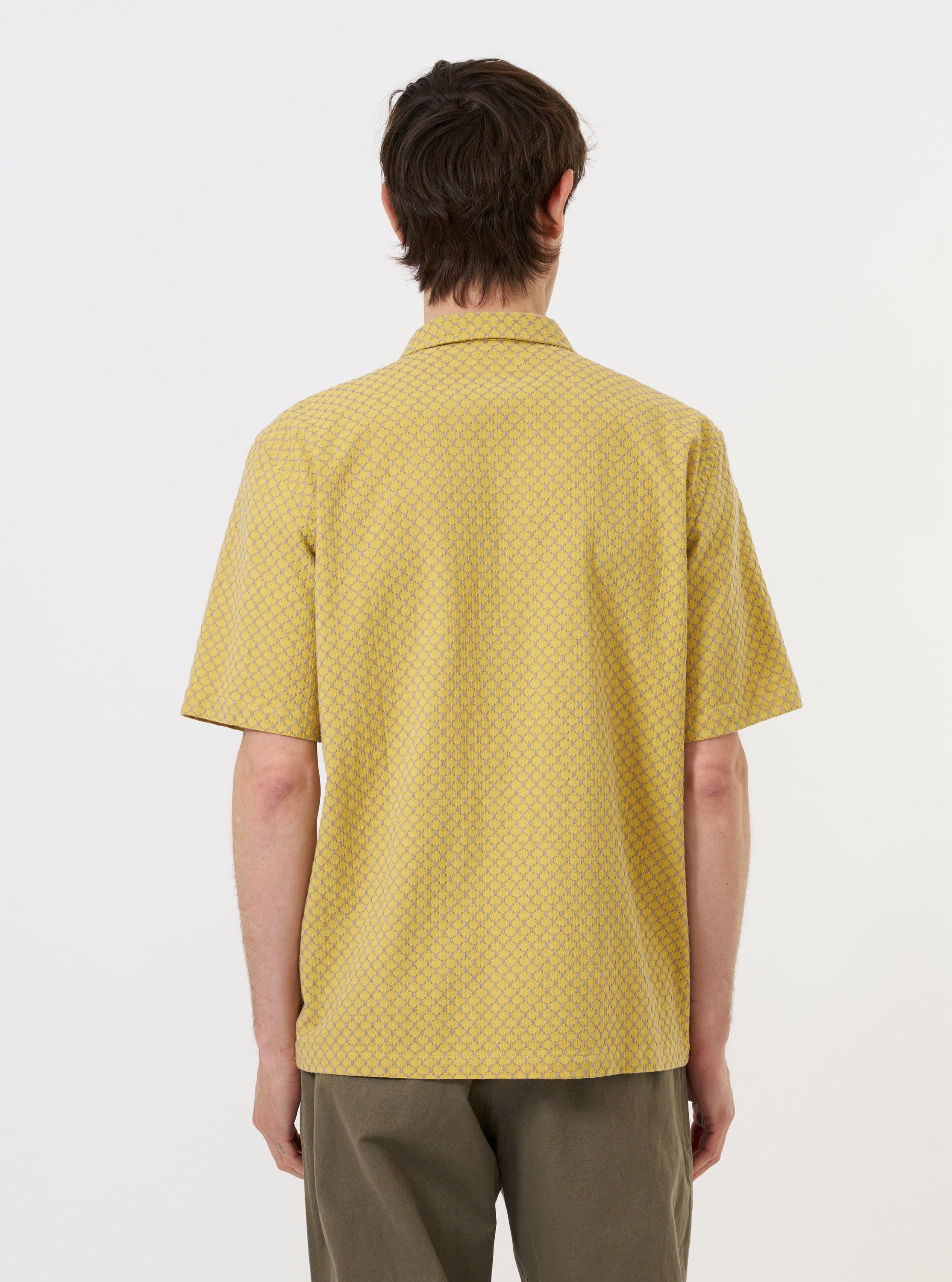 Men's Yellow Mykonos Cotton Road Camp Collar Shirt – Universal Works