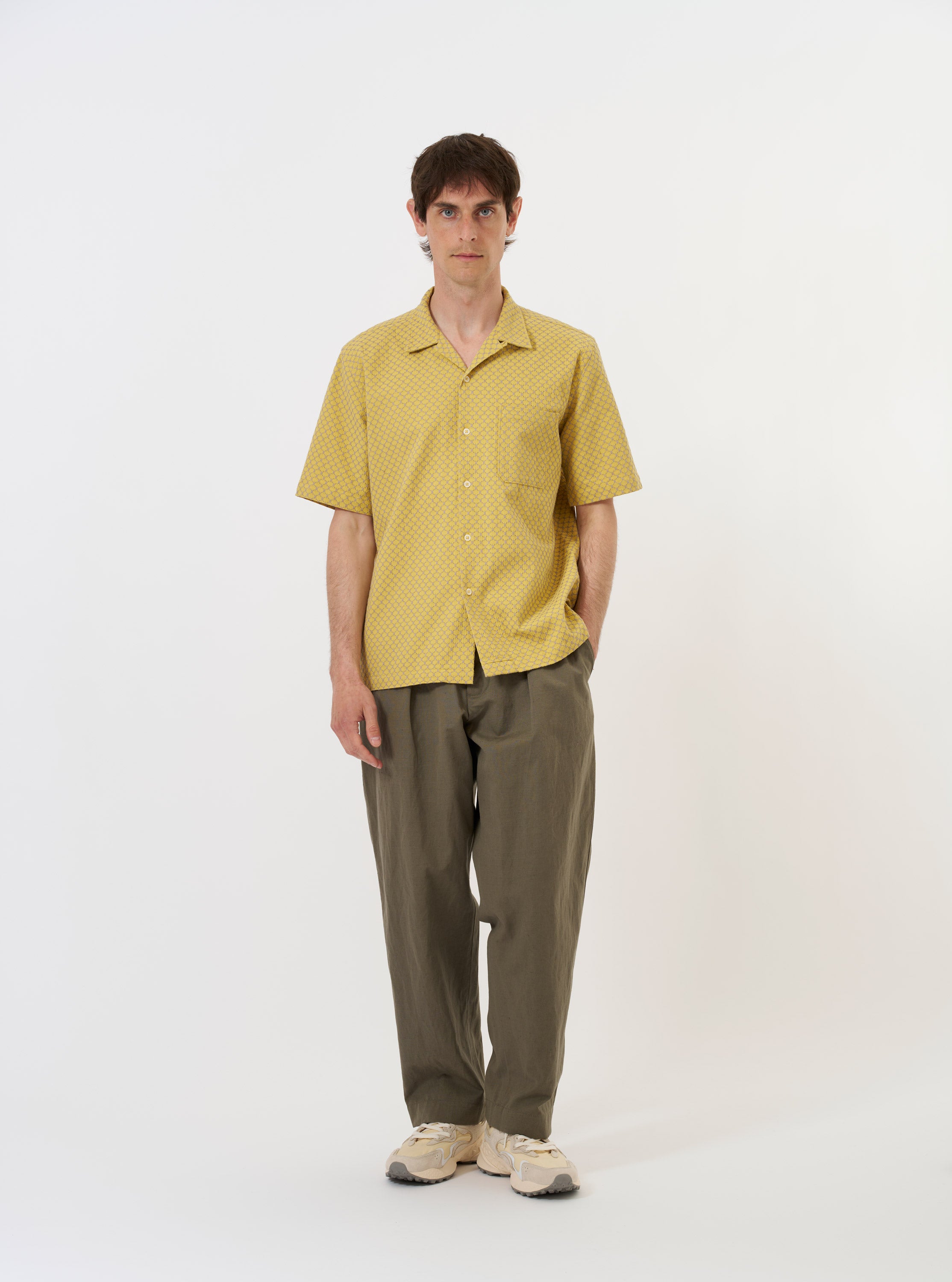 Men's Yellow Mykonos Cotton Road Shirt – Universal Works