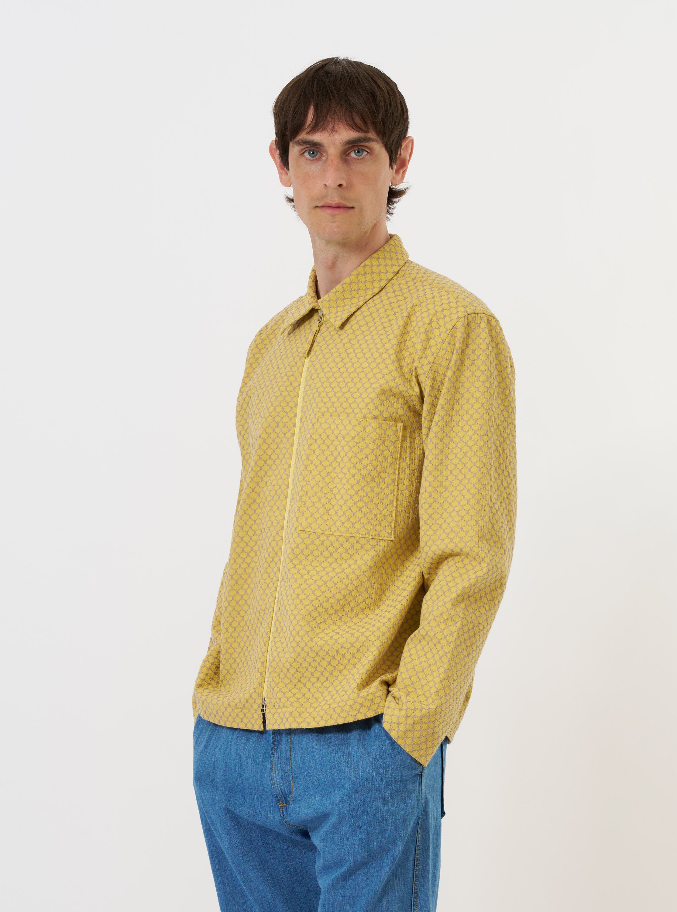 Men's Yellow Mykonos Cotton Zip Shirt – Universal Works
