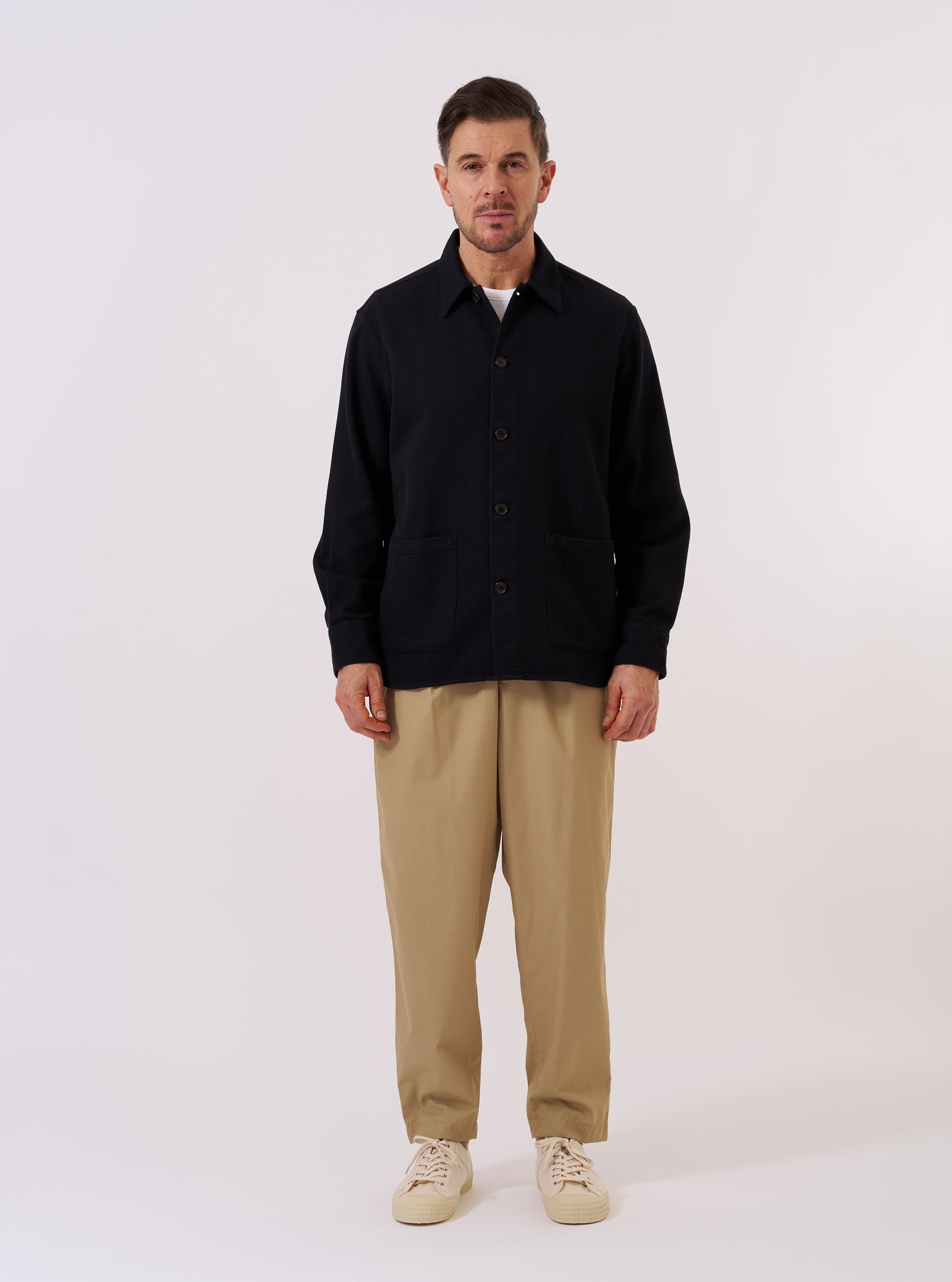 Men's Black Cotton Travail Overshirt – Universal Works