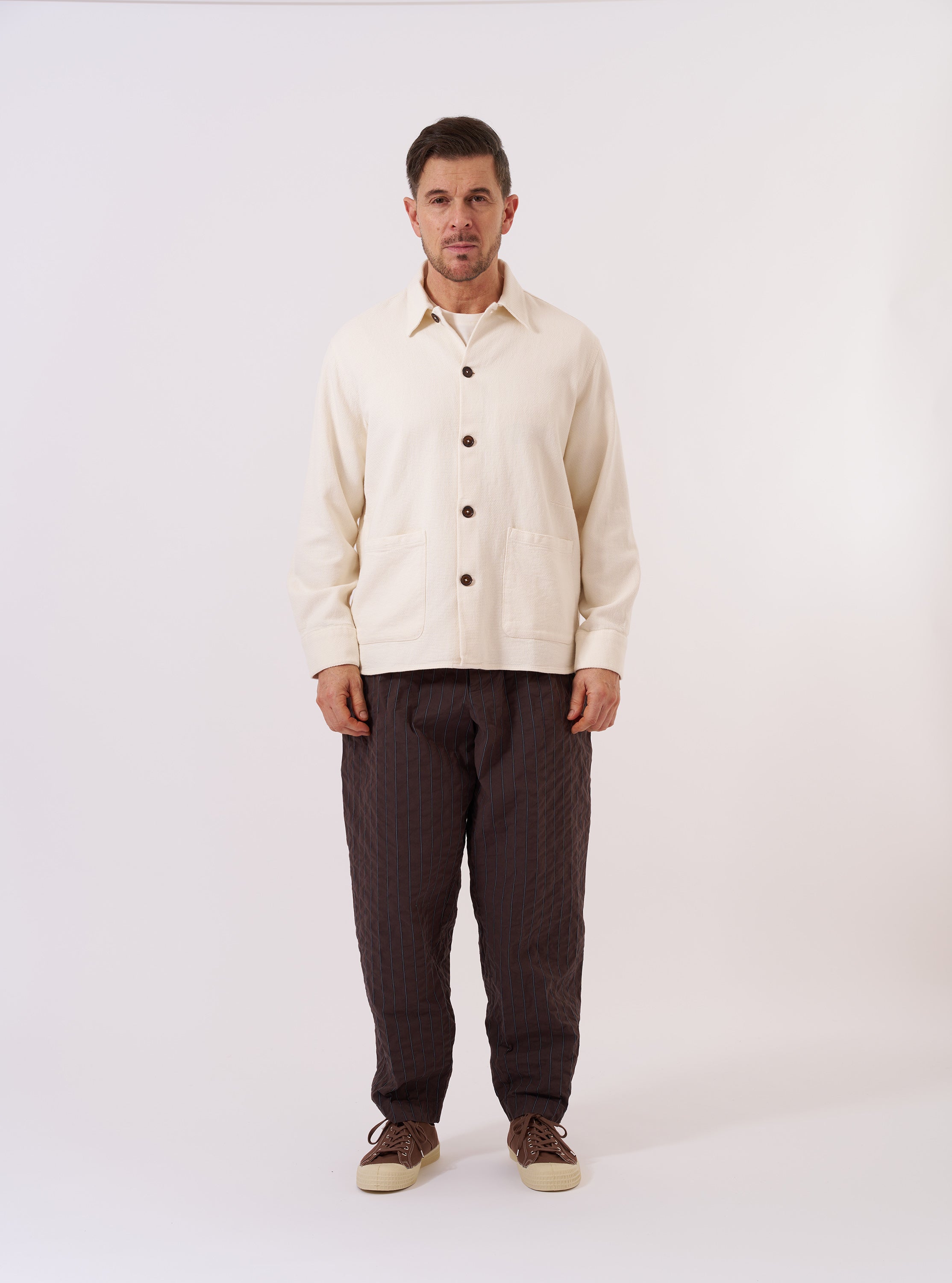 Men's Ecru Kendal Cotton Travail Overshirt – Universal Works