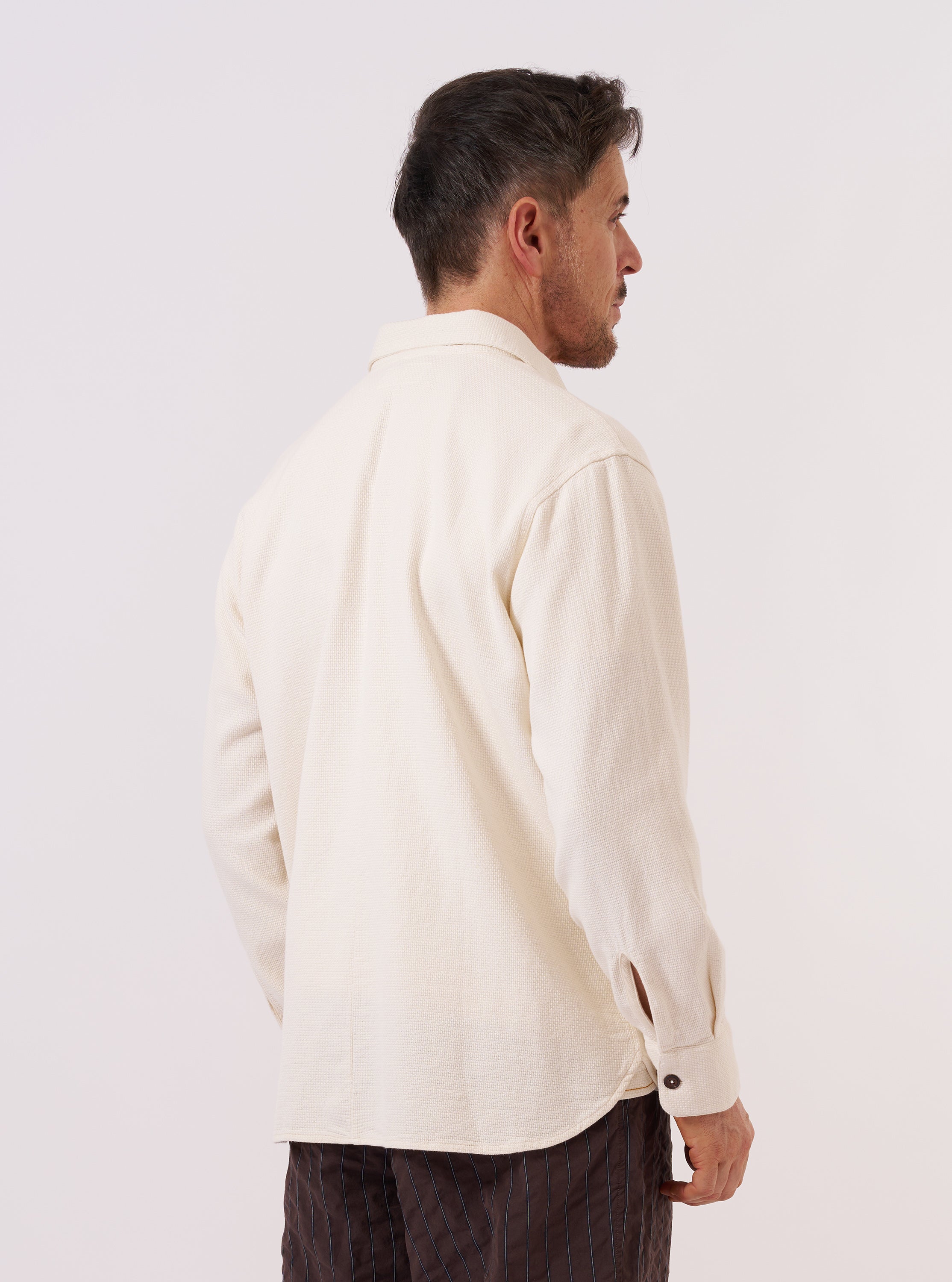 Men's Ecru Kendal Cotton Travail Overshirt – Universal Works