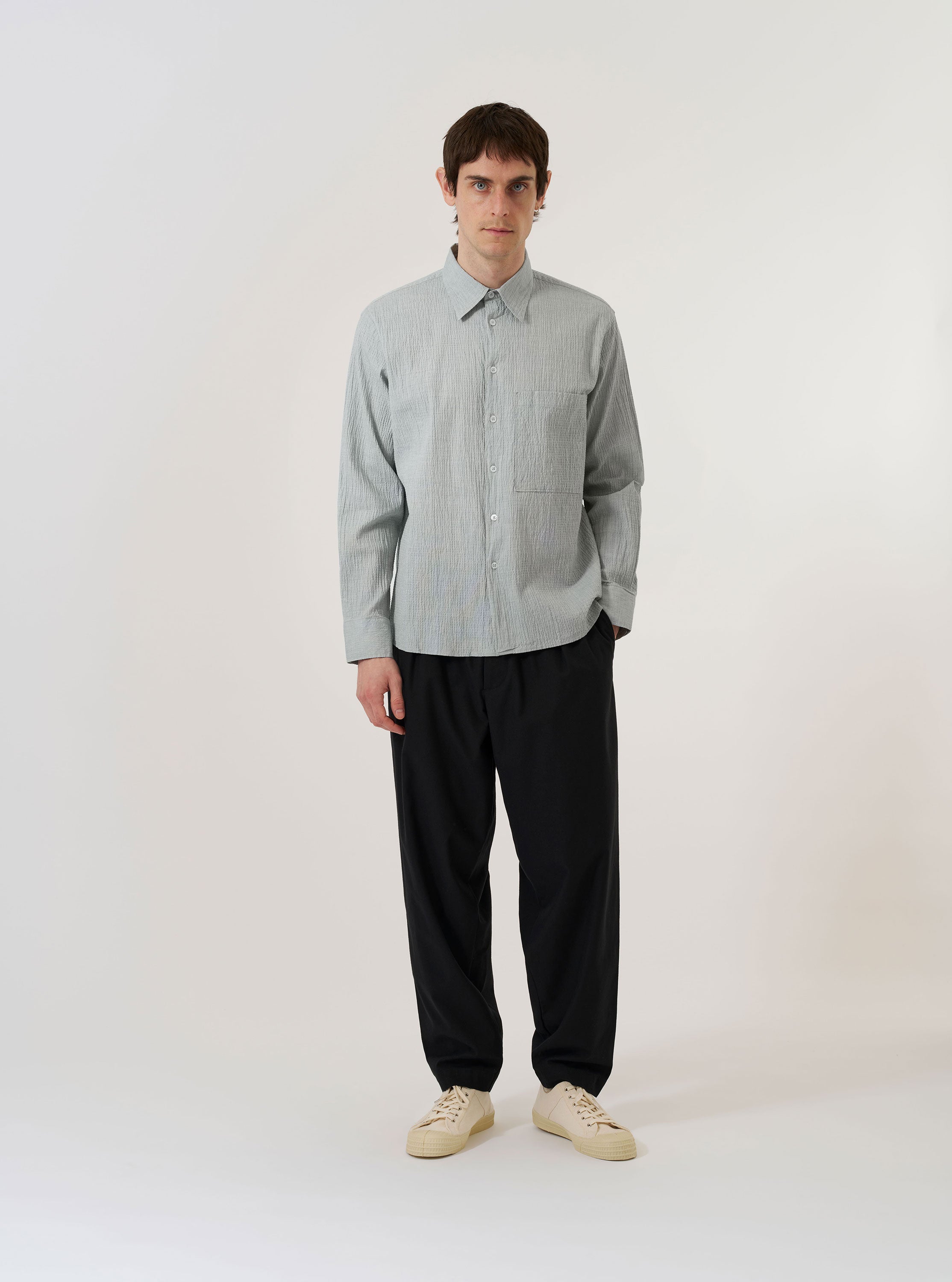 Men's Green Seersucker Square Pocket Shirt – Universal Works