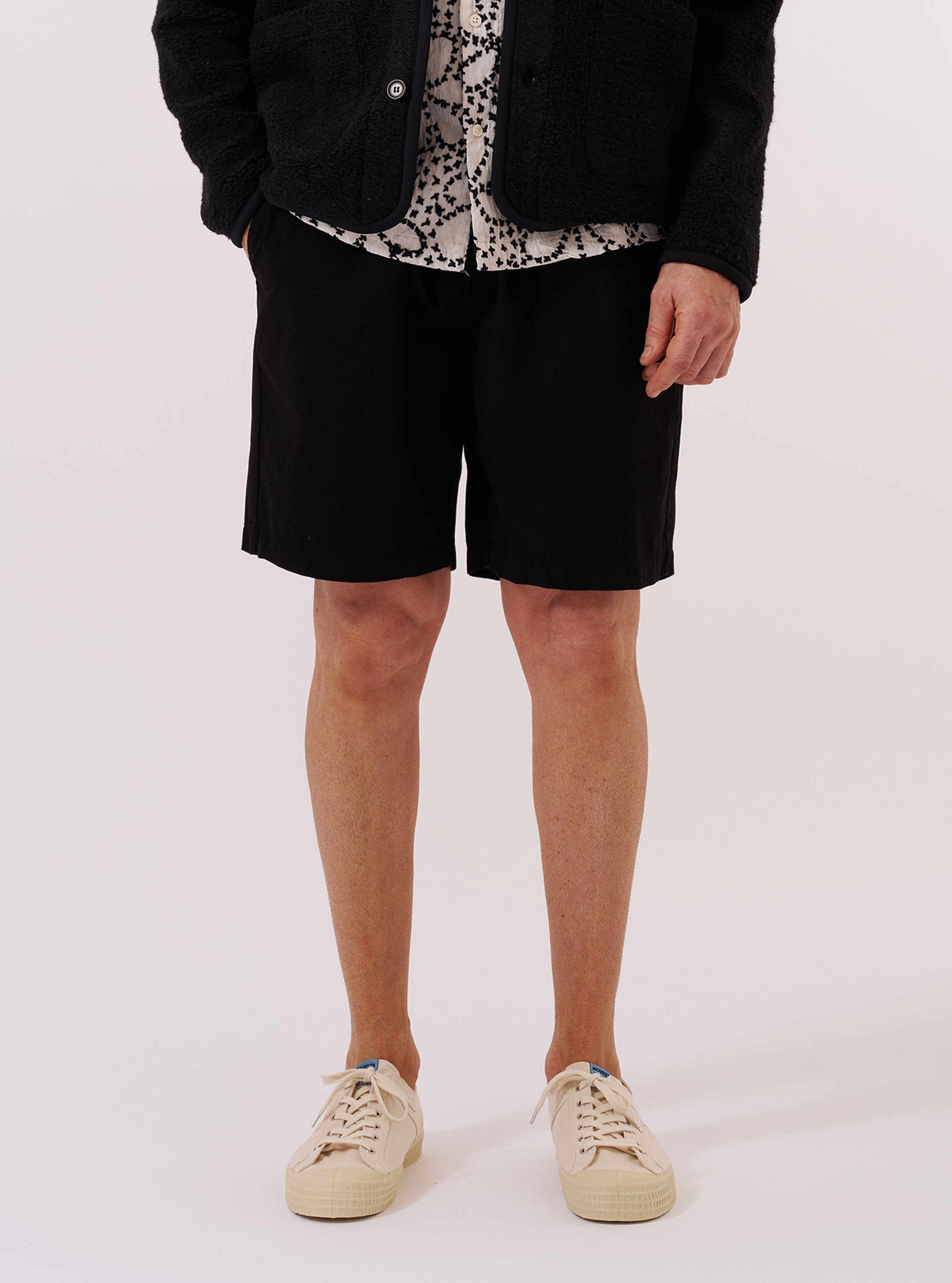 Men's Black Kelly Cotton Simple Short – Universal Works