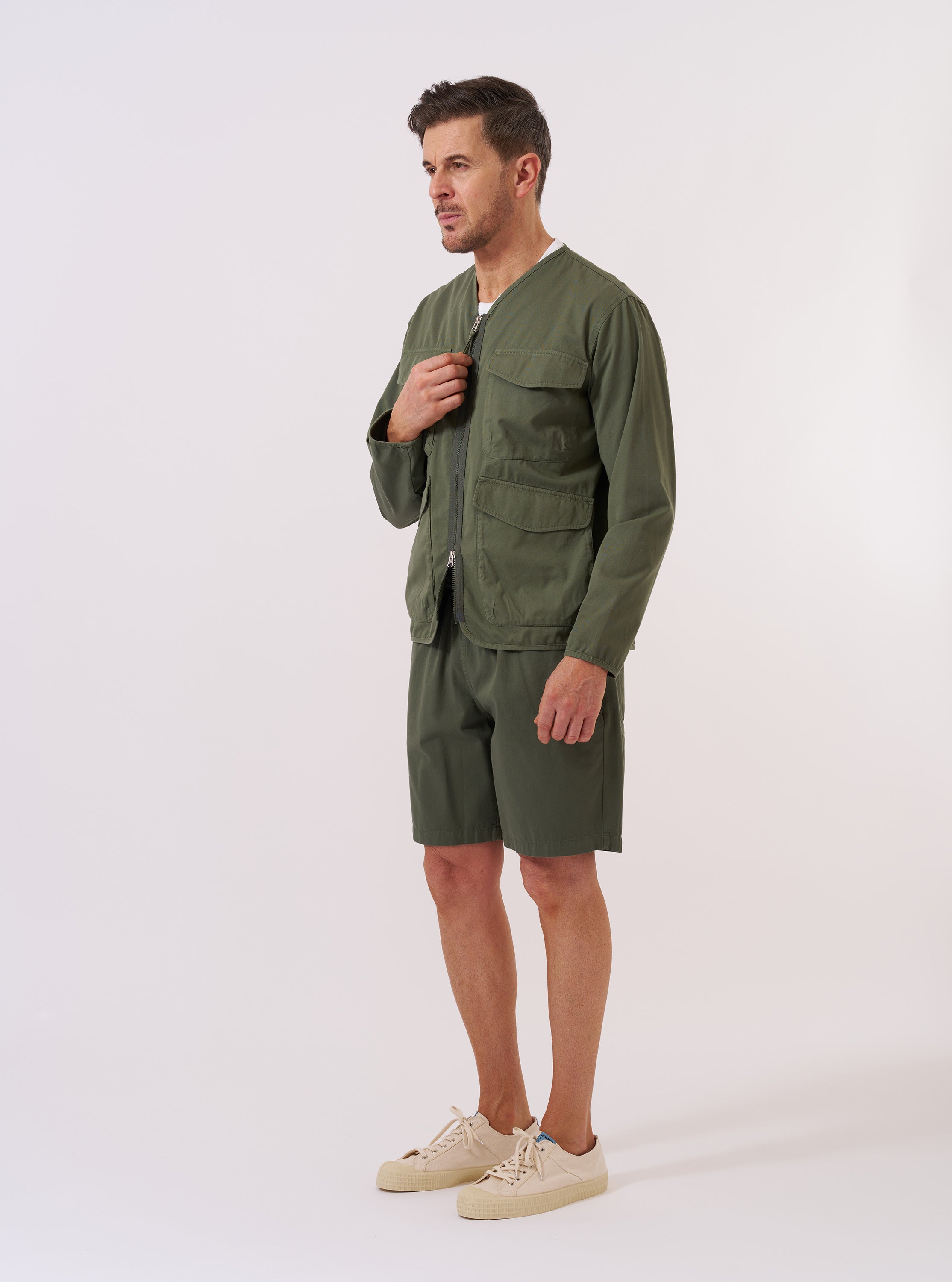 Men's Olive Kelly Cotton Glider Jacket – Universal Works Men's Olive Kelly Cotton Glider Jacket – Universal Works