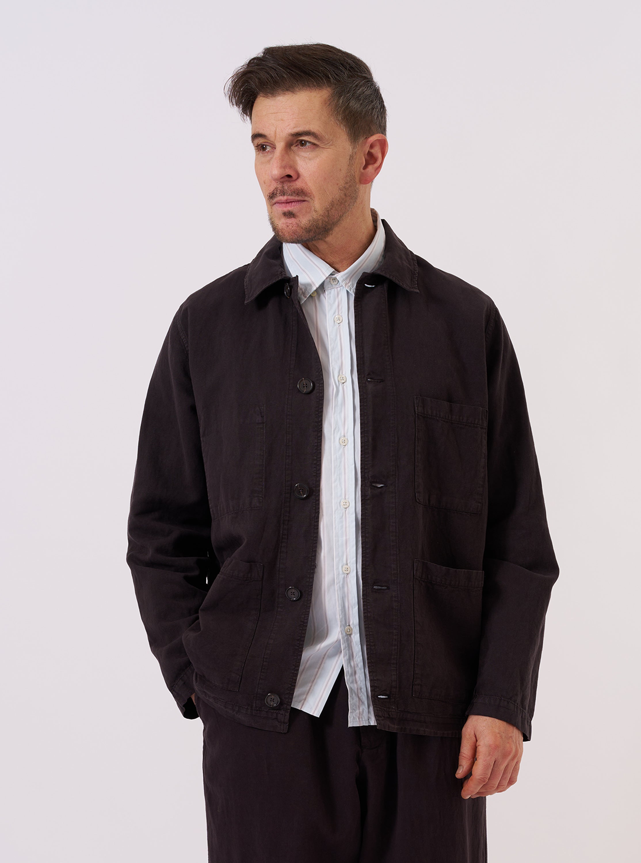 Men's Licorice Lyo Linen Mix Coverall Jacket – Universal Works