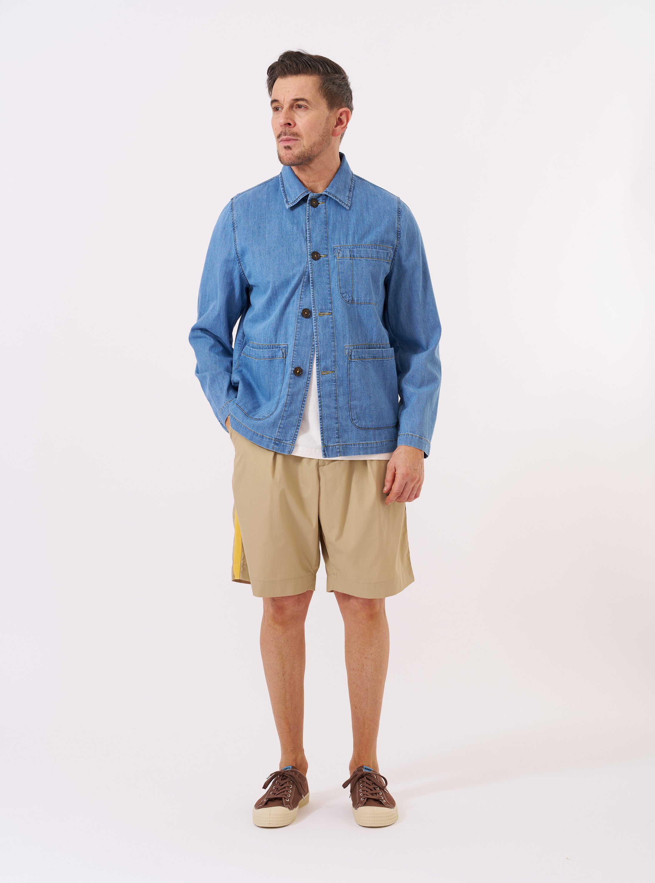 Men's Washed Indigo 8oz Slub Denim Field Jacket – Universal Works