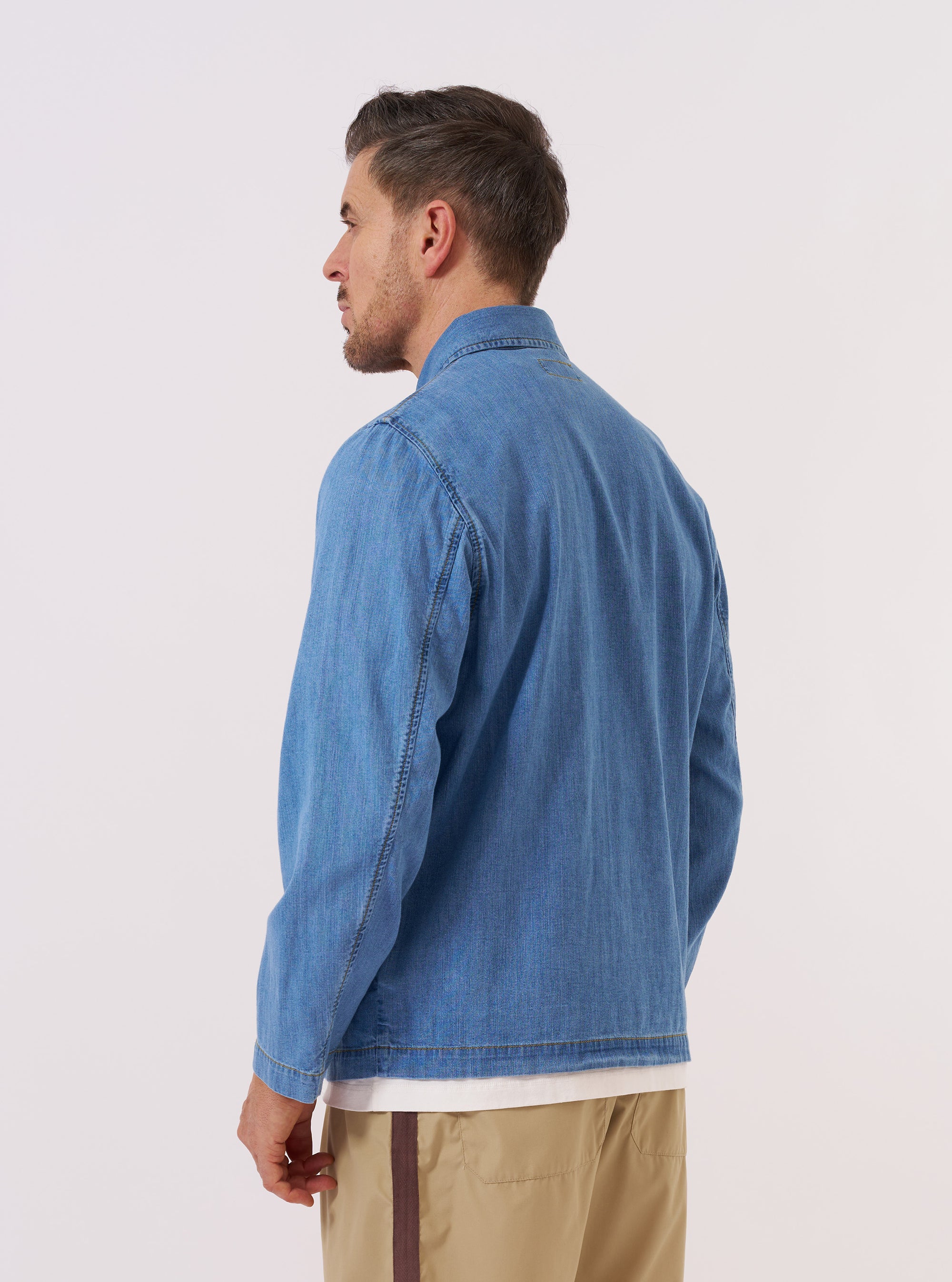 Washed Indigo 8oz Slub Denim Field Jacket