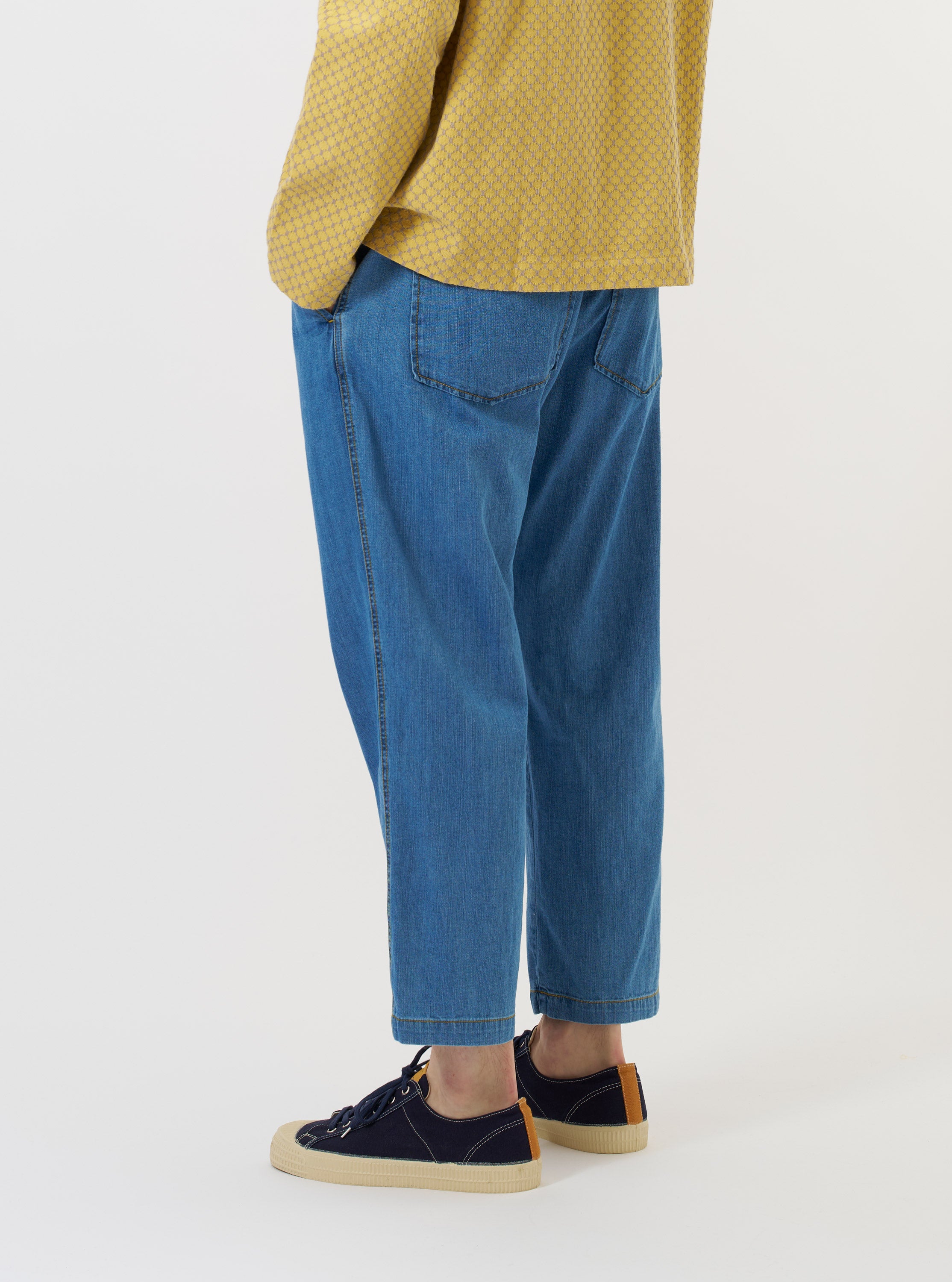 Men's Washed Indigo 8oz Slub Denim Hi Water Trouser – Universal Works