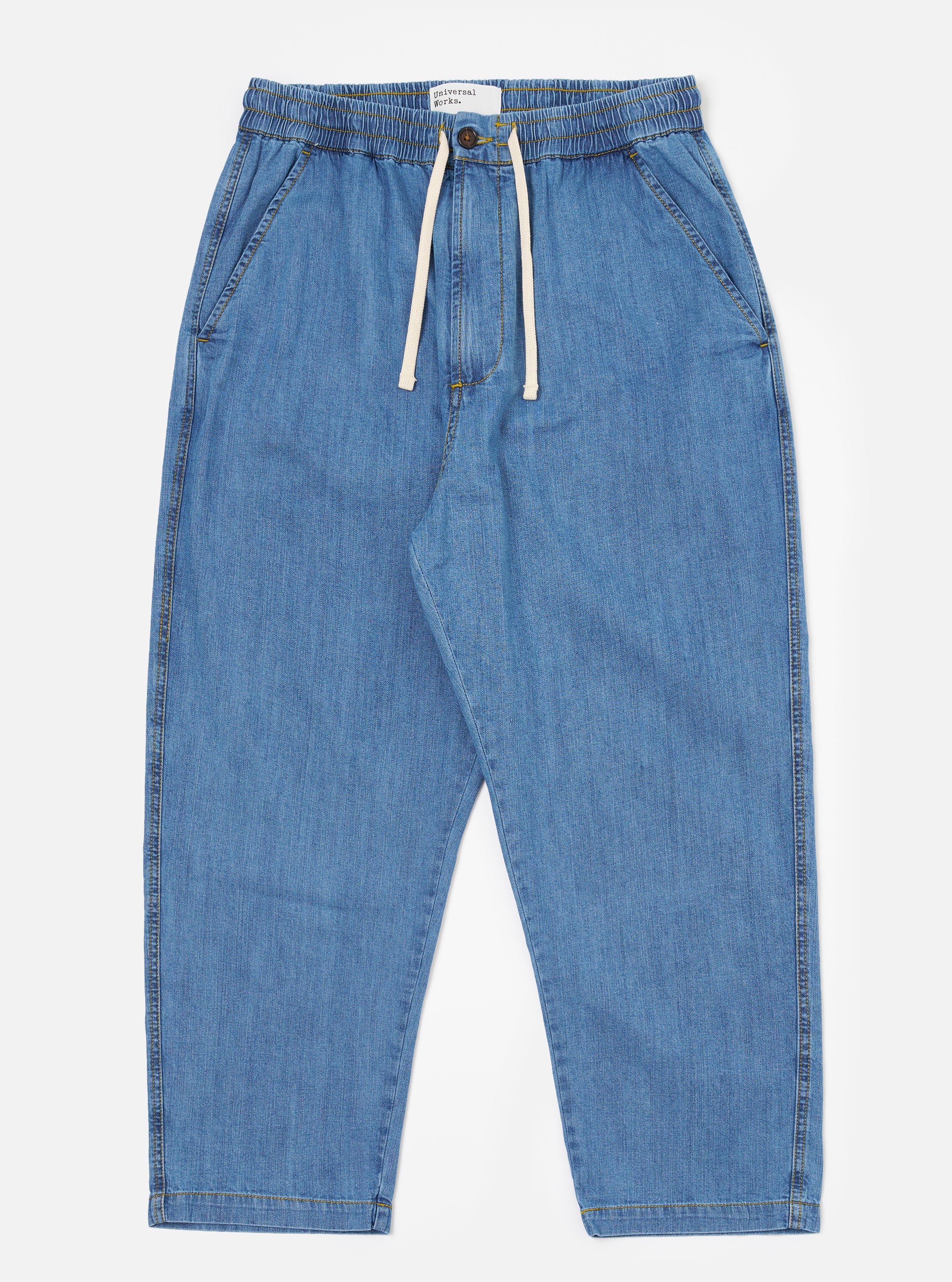 Men's Washed Indigo 8oz Slub Denim Hi Water Trouser – Universal Works