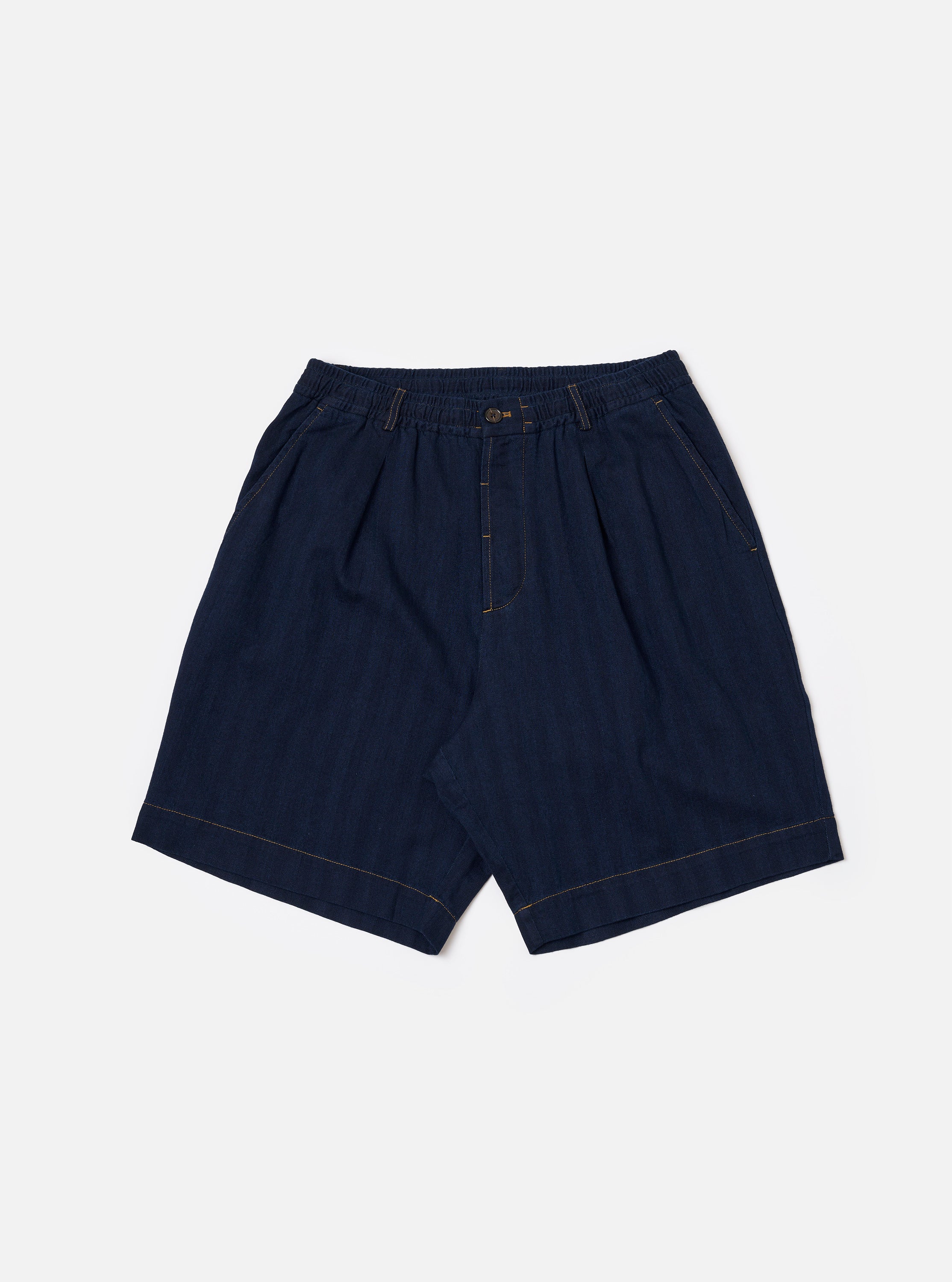 パンツ sooty herringbone I denim shorts Men's Indigo Recycled Herringbone Pleated Track Short – Universal
