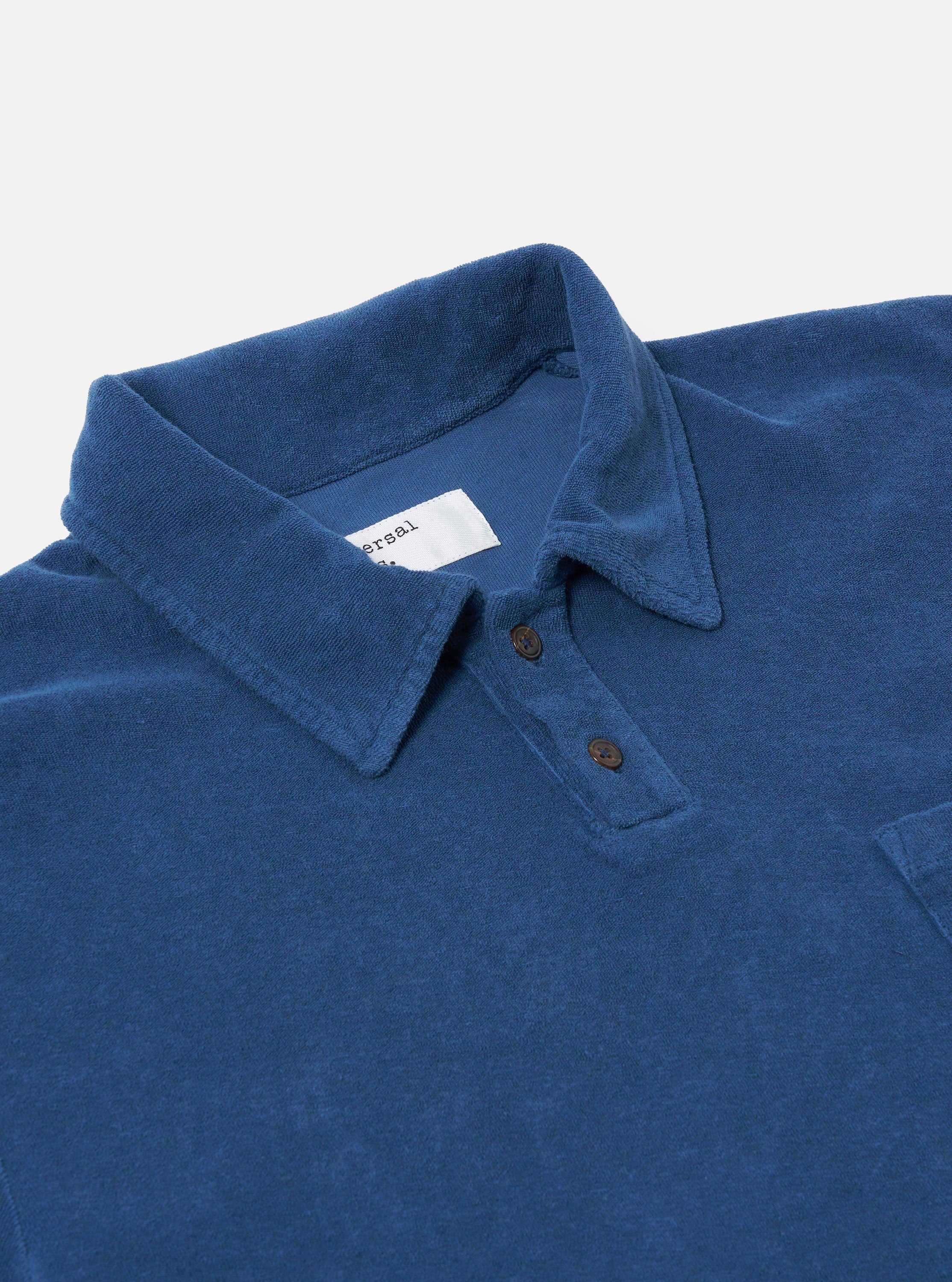 Men's Navy Light Weight Terry Newlyn Polo – Universal Works