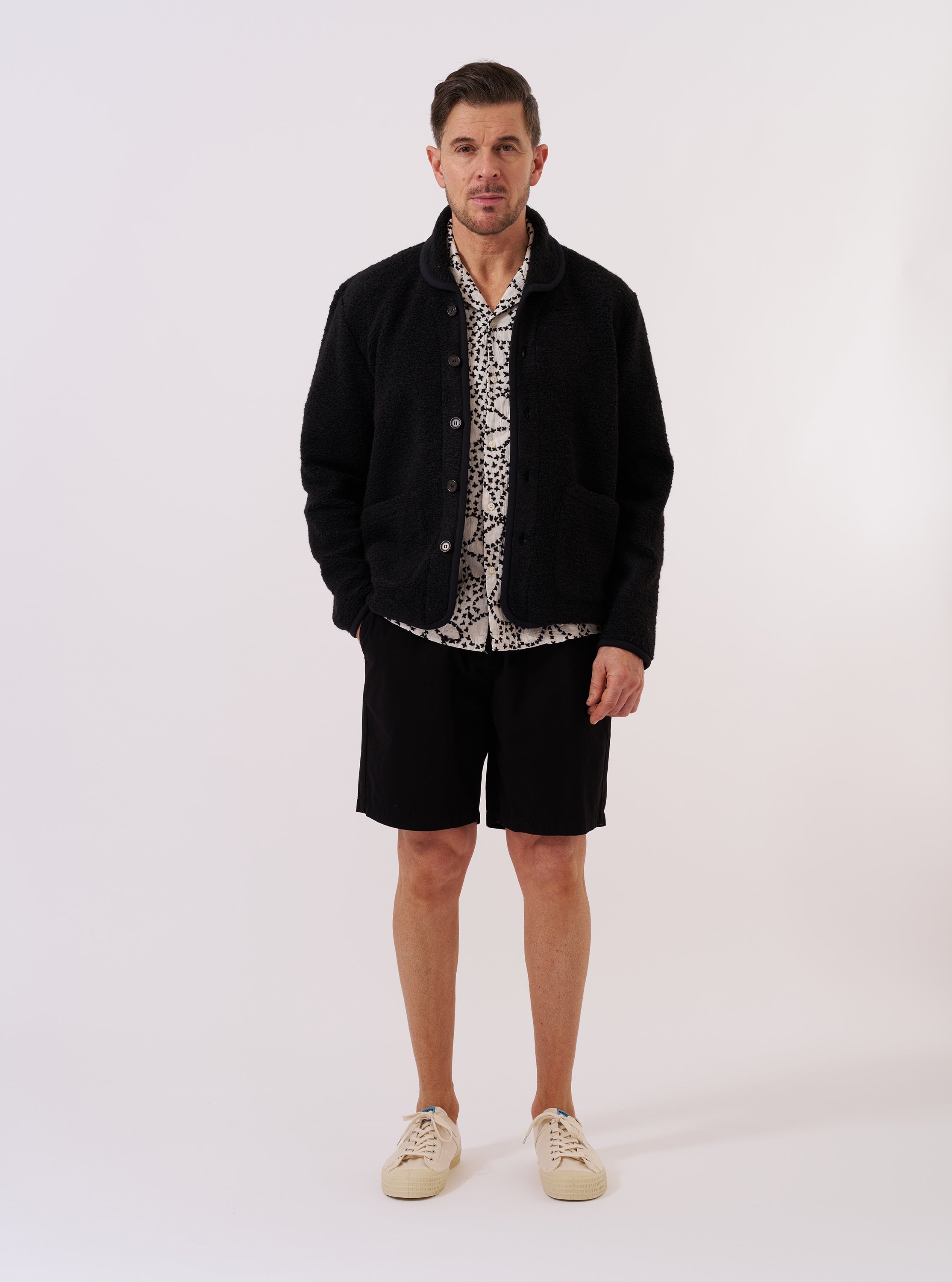 Men's Black Alvar Fleece Lancaster Jacket – Universal Works
