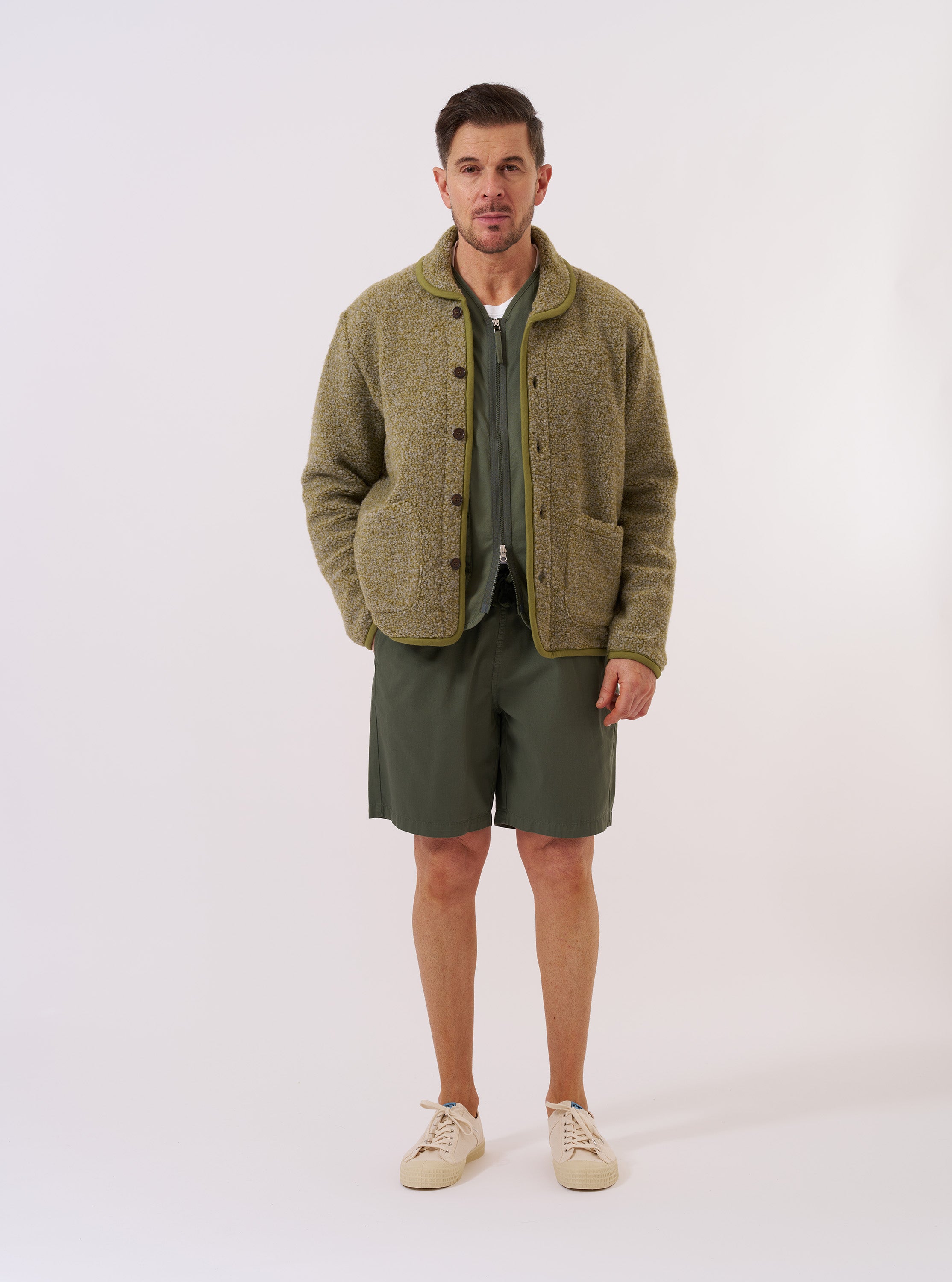 Men's Light Olive Alvar Fleece Lancaster Jacket – Universal Works