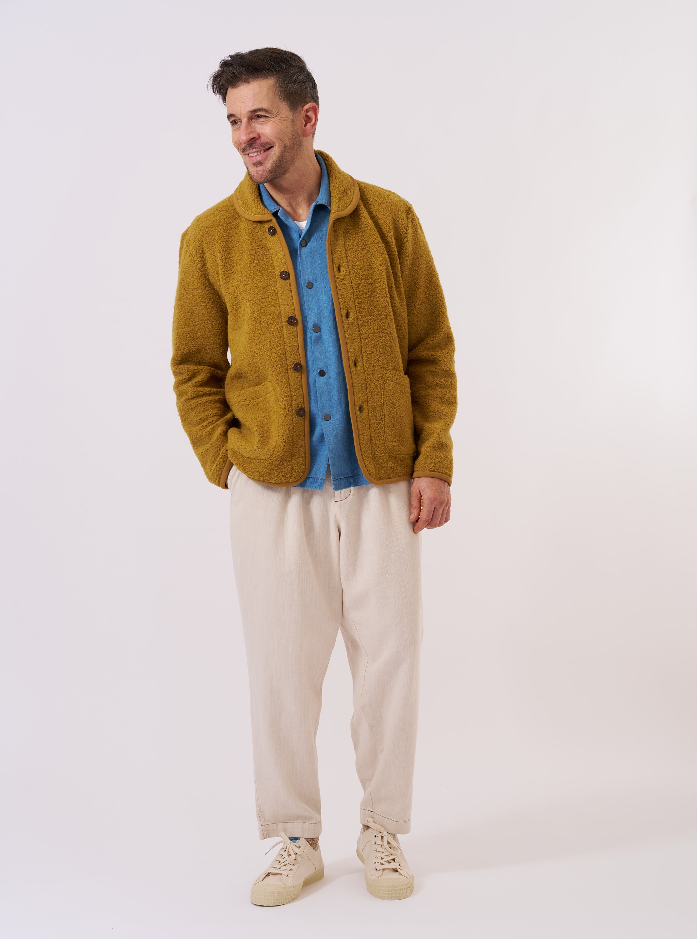 Men's Yellow Alvar Fleece Lancaster Jacket – Universal Works