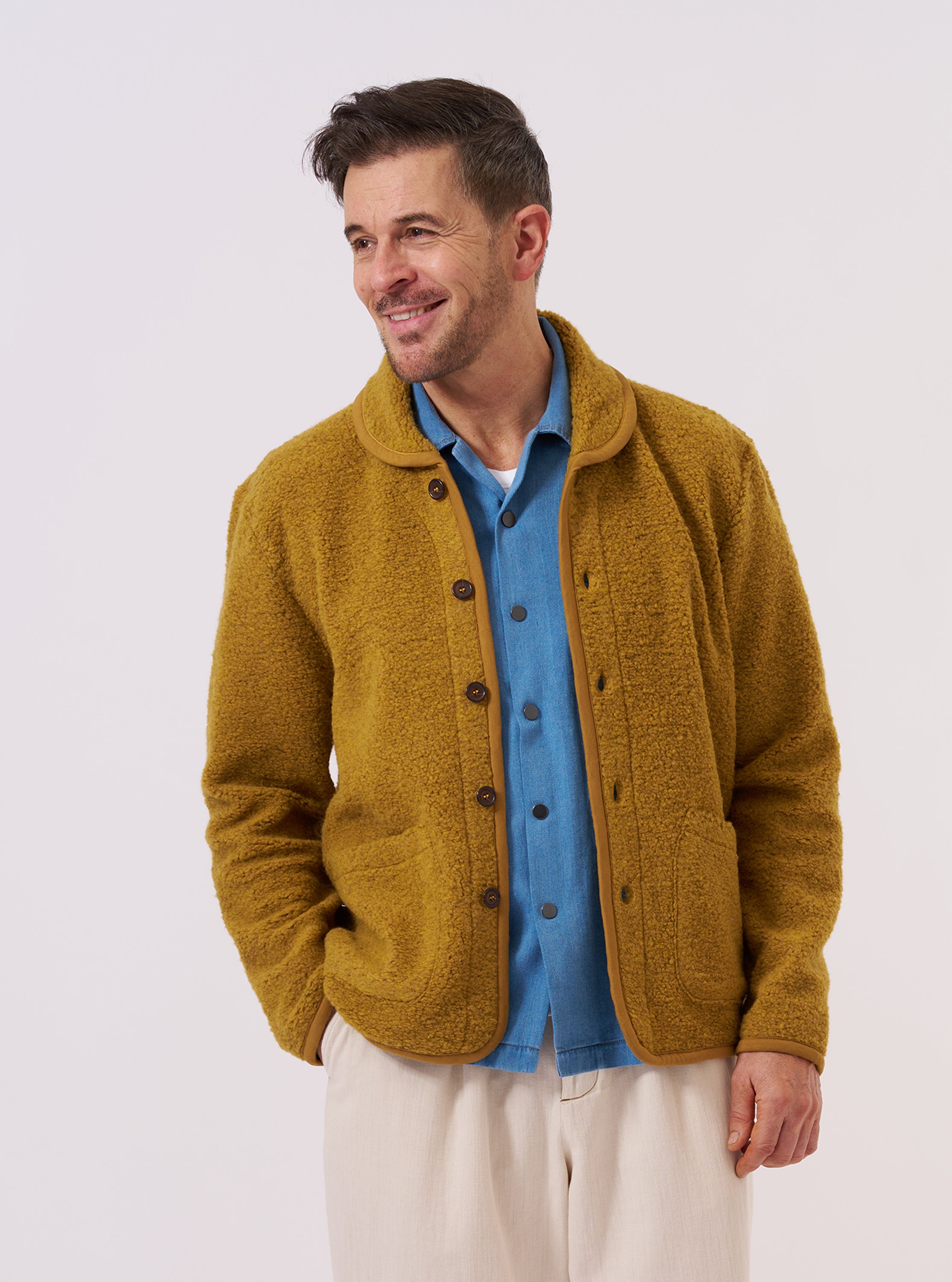 Men's Yellow Alvar Fleece Lancaster Jacket – Universal Works