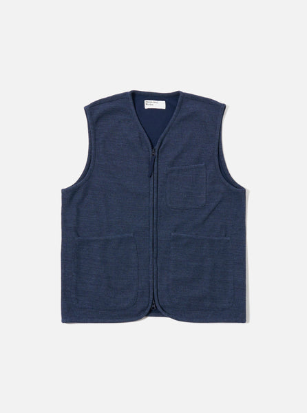 Men's Navy Maiorca Jersey Zip Gilet – Universal Works