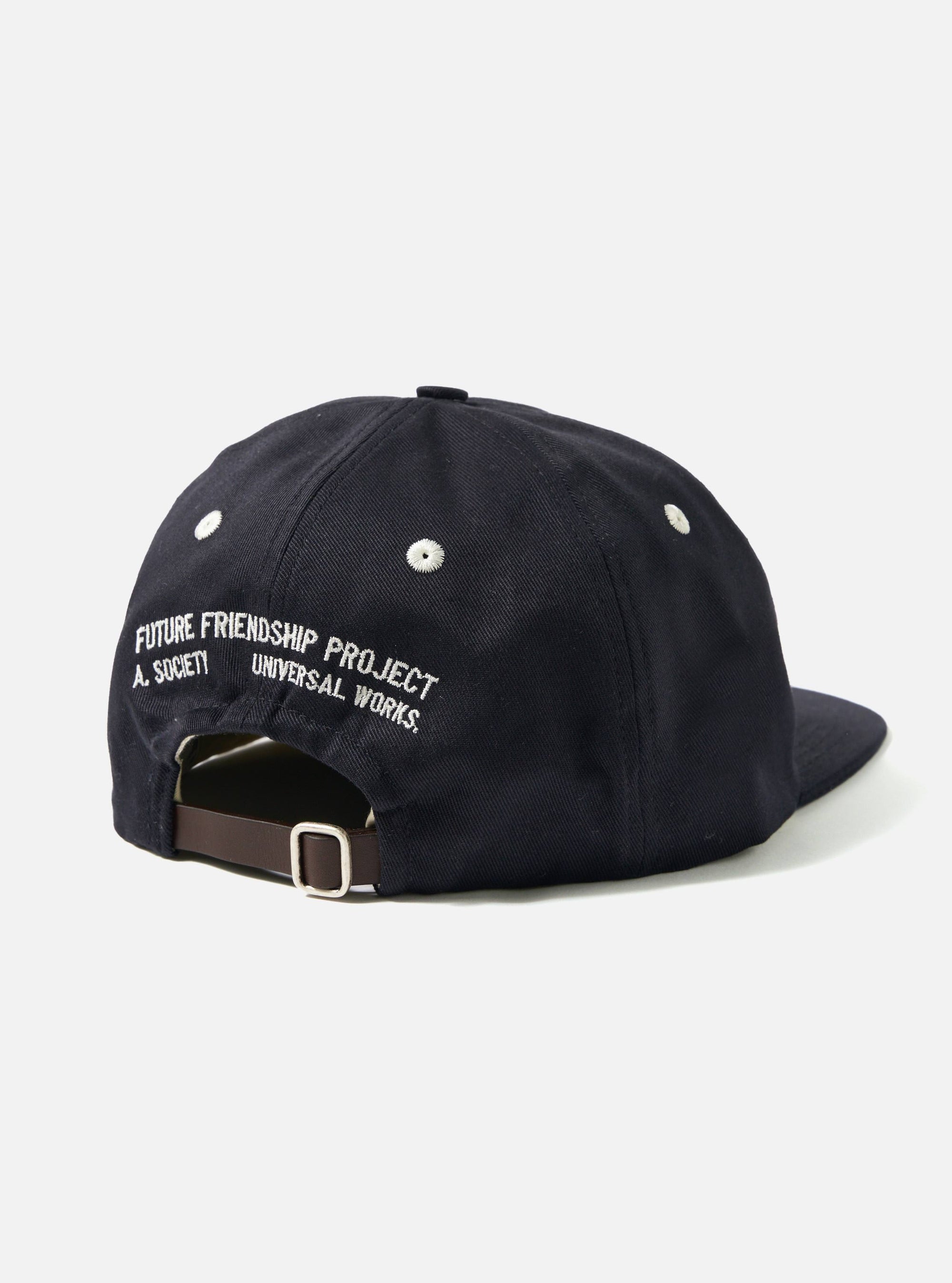 A. SOCIETY x Universal Works Black Twill Cotton Baseball Hat