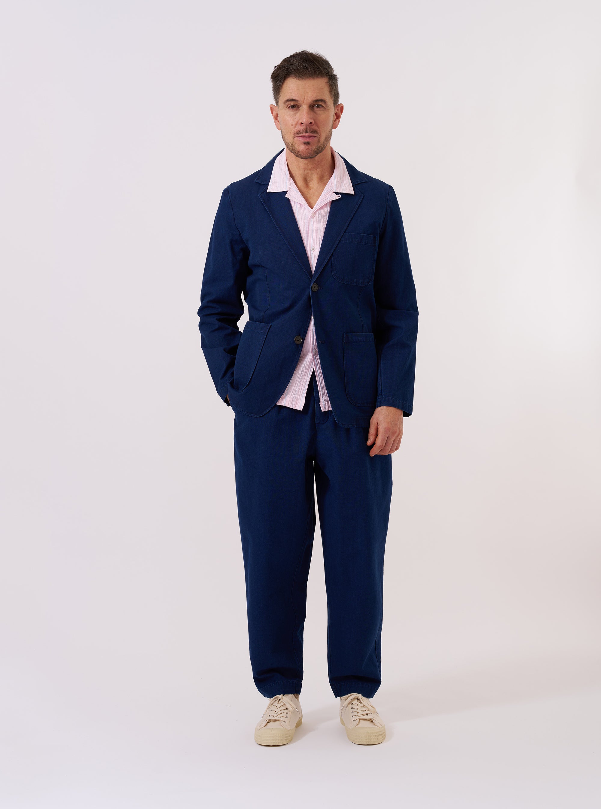 Indigo Kimstop Two Button Jacket