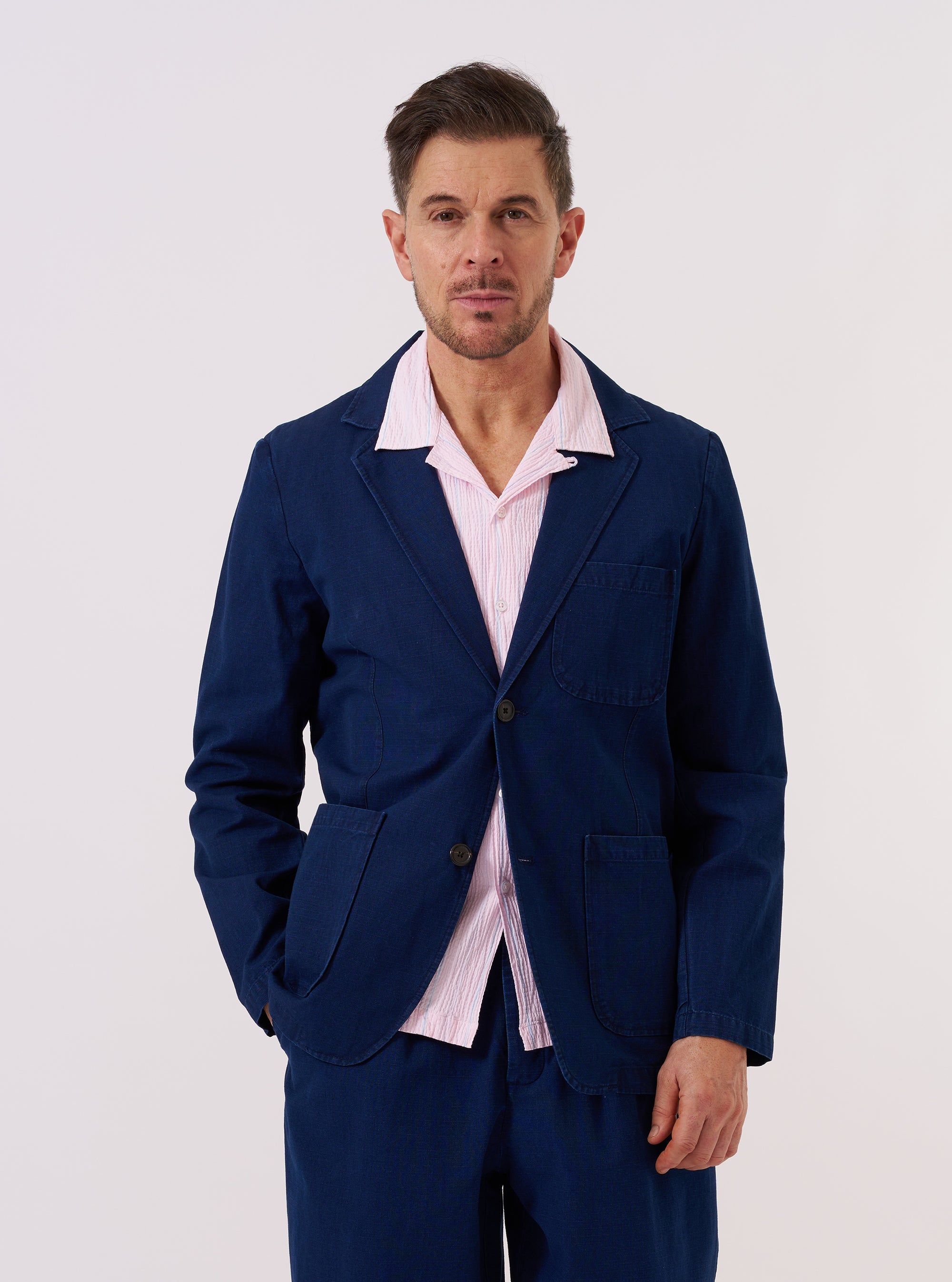 Indigo Kimstop Two Button Jacket