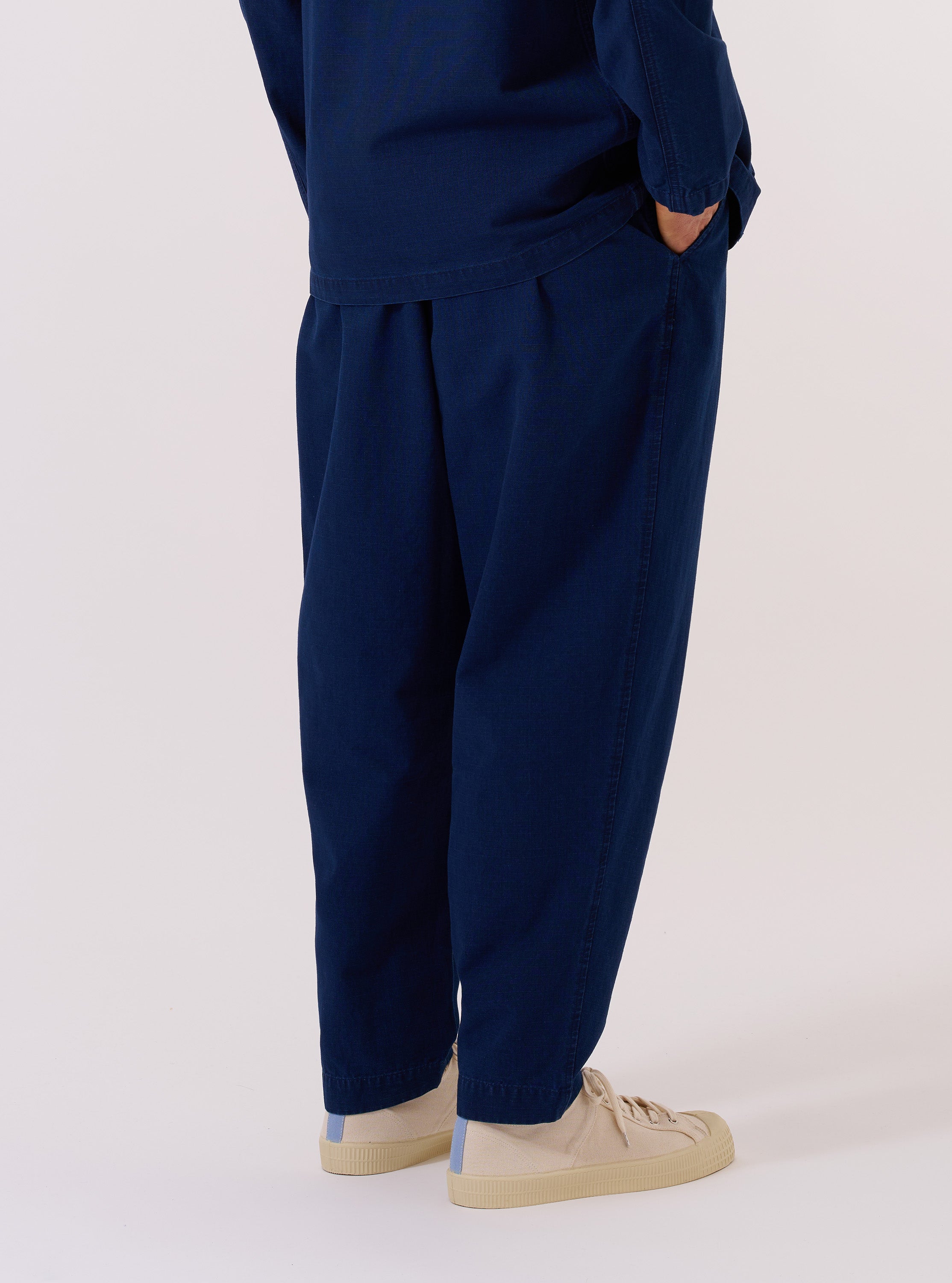 Men's Indigo Kimstop Pleated Track Pant – Universal Works