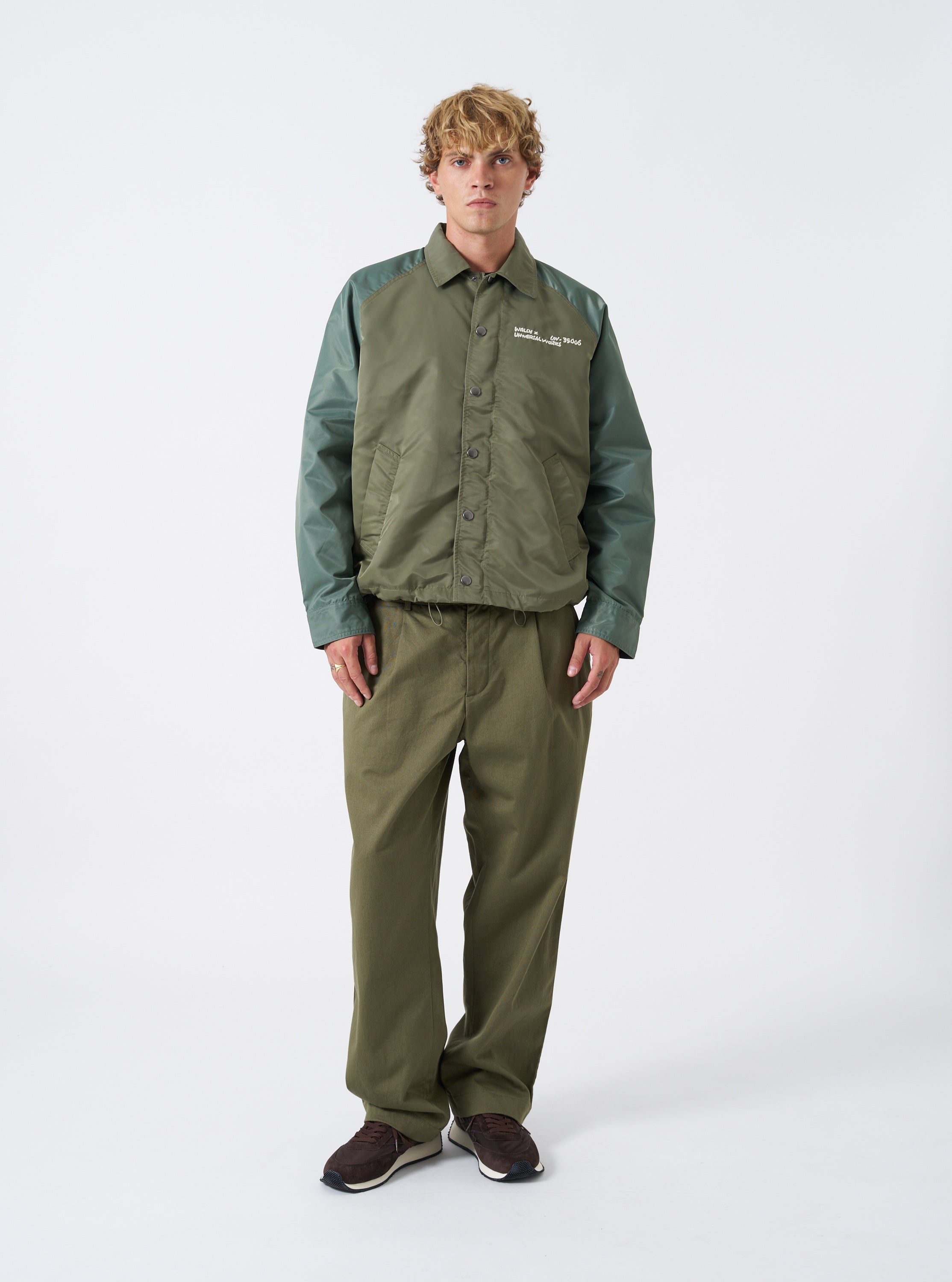 Men's Olive FLight Nylon Club Coach Jacket – Universal Works