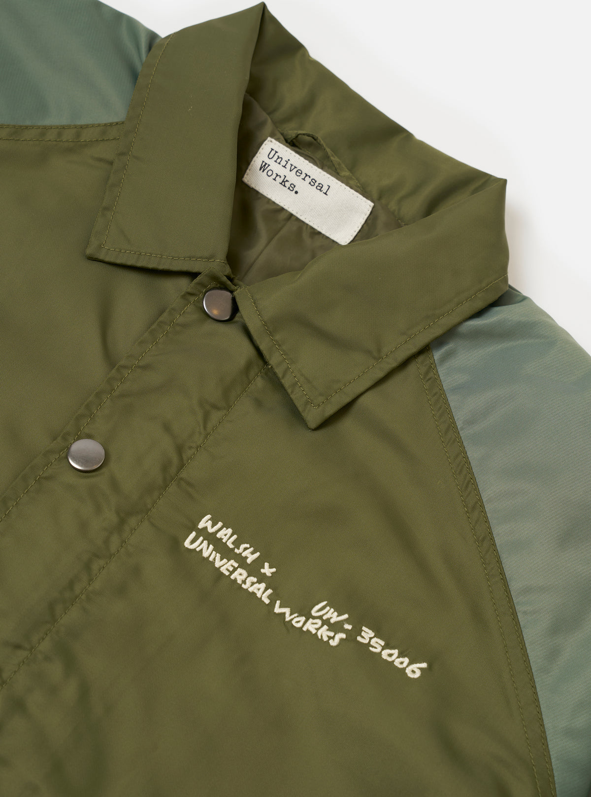 Walsh x Universal Works Olive Flight Nylon Club Coach Jacket