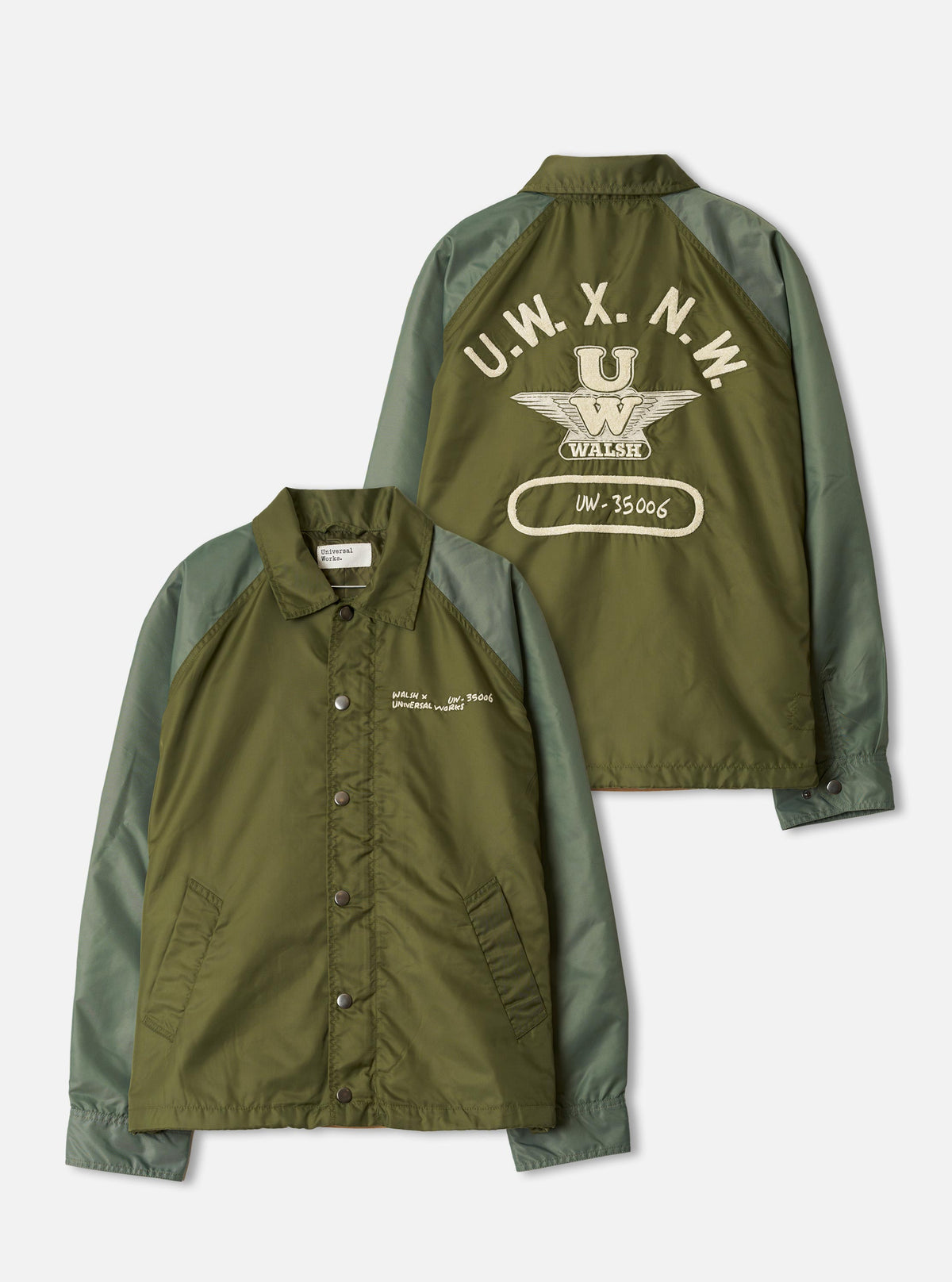 Universal Works Walsh x Universal Works Olive Flight Nylon Club Coach Jacket Quality Report