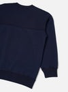 Walsh x Universal Works Navy Brushback Sweat Panelled Loose Sweatshirt