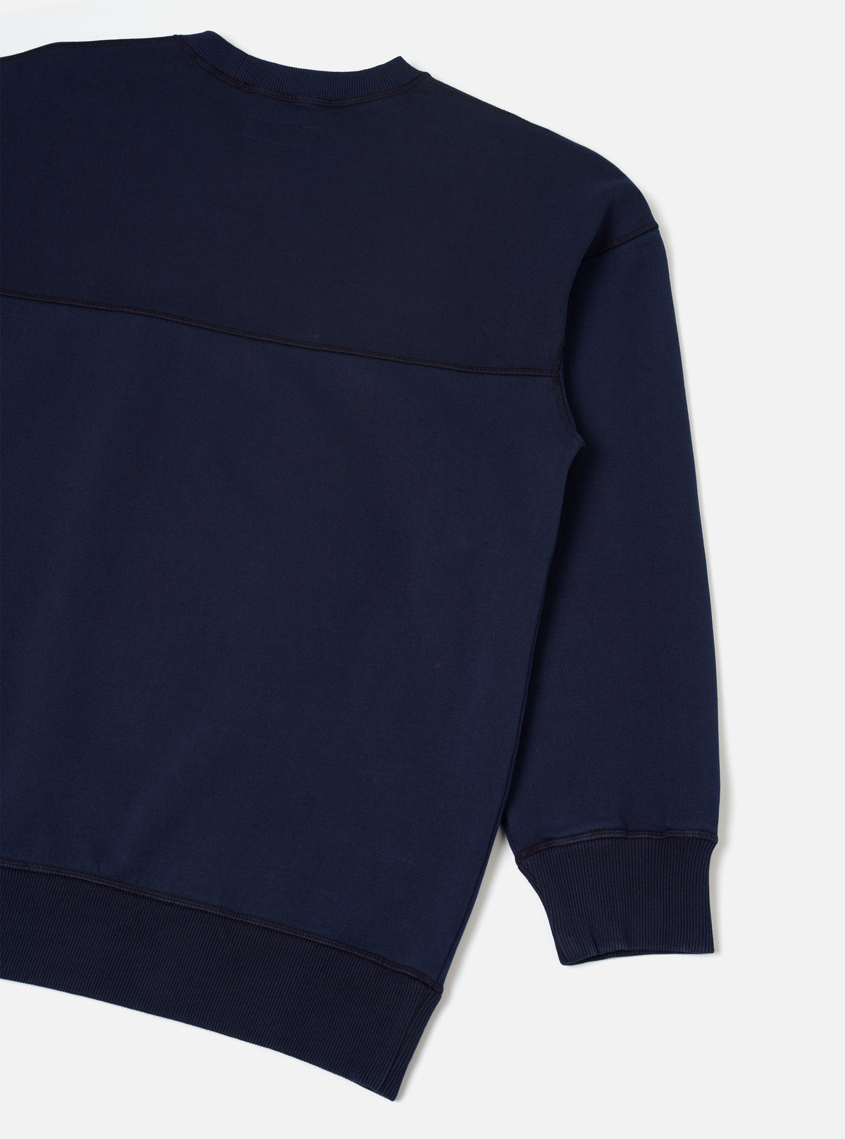 Walsh x Universal Works Navy Brushback Sweat Panelled Loose Sweatshirt