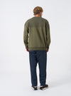 Walsh x Universal Works Olive Brushback Sweat Panelled Loose Sweatshirt