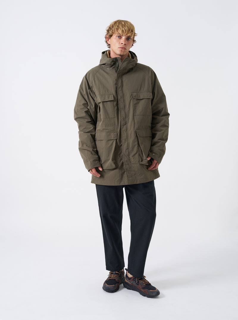 Olive WR Recycled Nylon Peak Parka