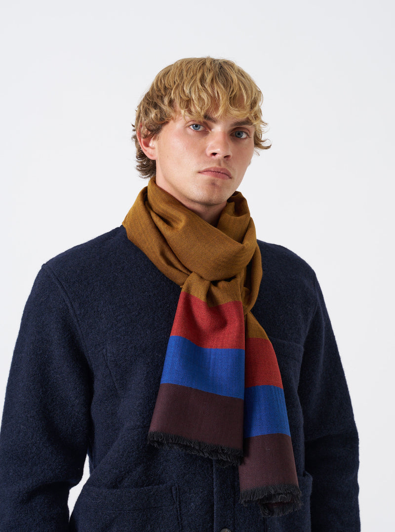 Brown Reversible Wool Himalayan Scarf