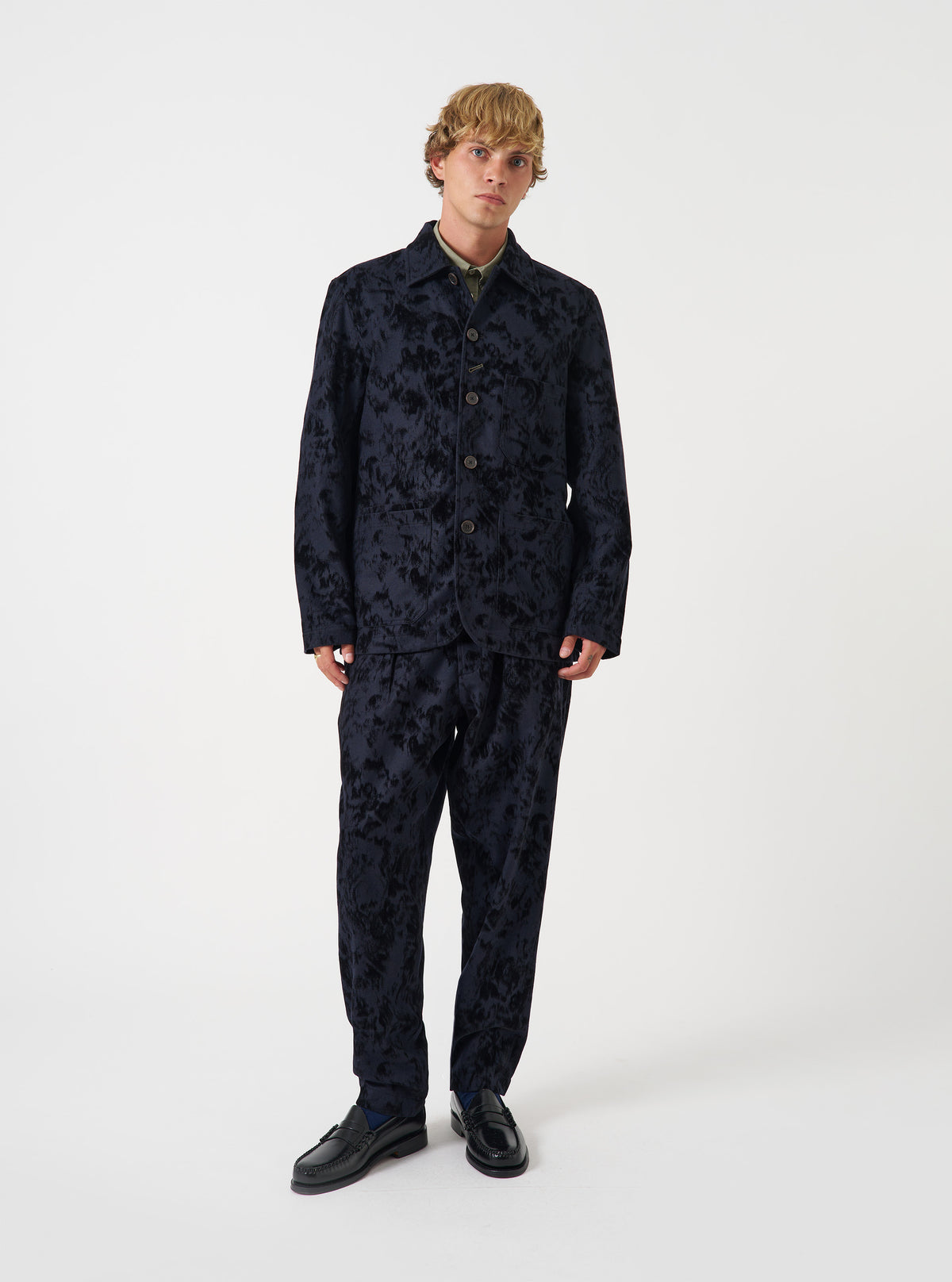 Black Be Bop Wool Mix OG Bakers Chore Jacket