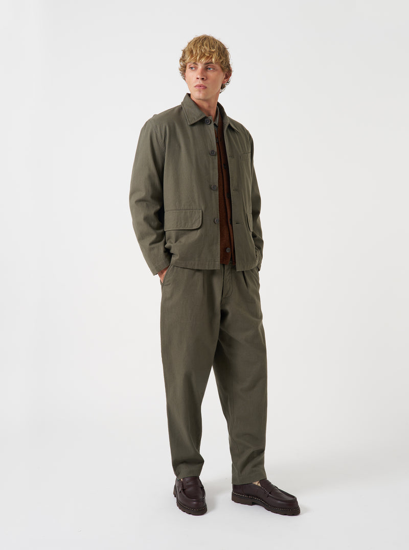 Olive Brushed Moleskin Franck Jacket