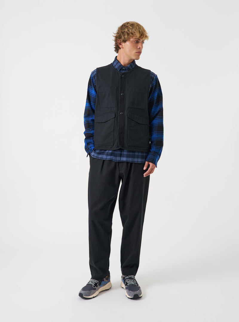 Black Brushed Moleskin 4 Pocket Gilet