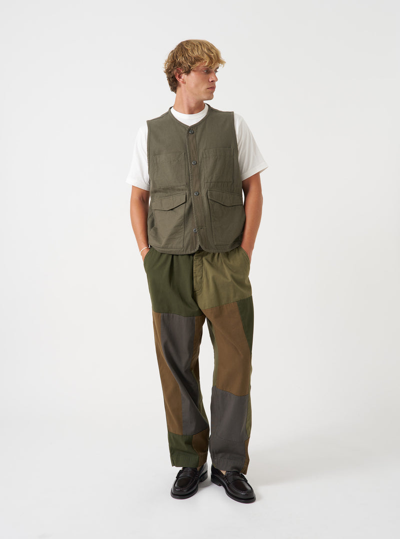 Olive Brushed Moleskin 4 Pocket Gilet