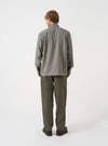 Olive Brushed Moleskin Pleated Track Pant