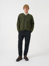 Black Brushed Moleskin Military Chino